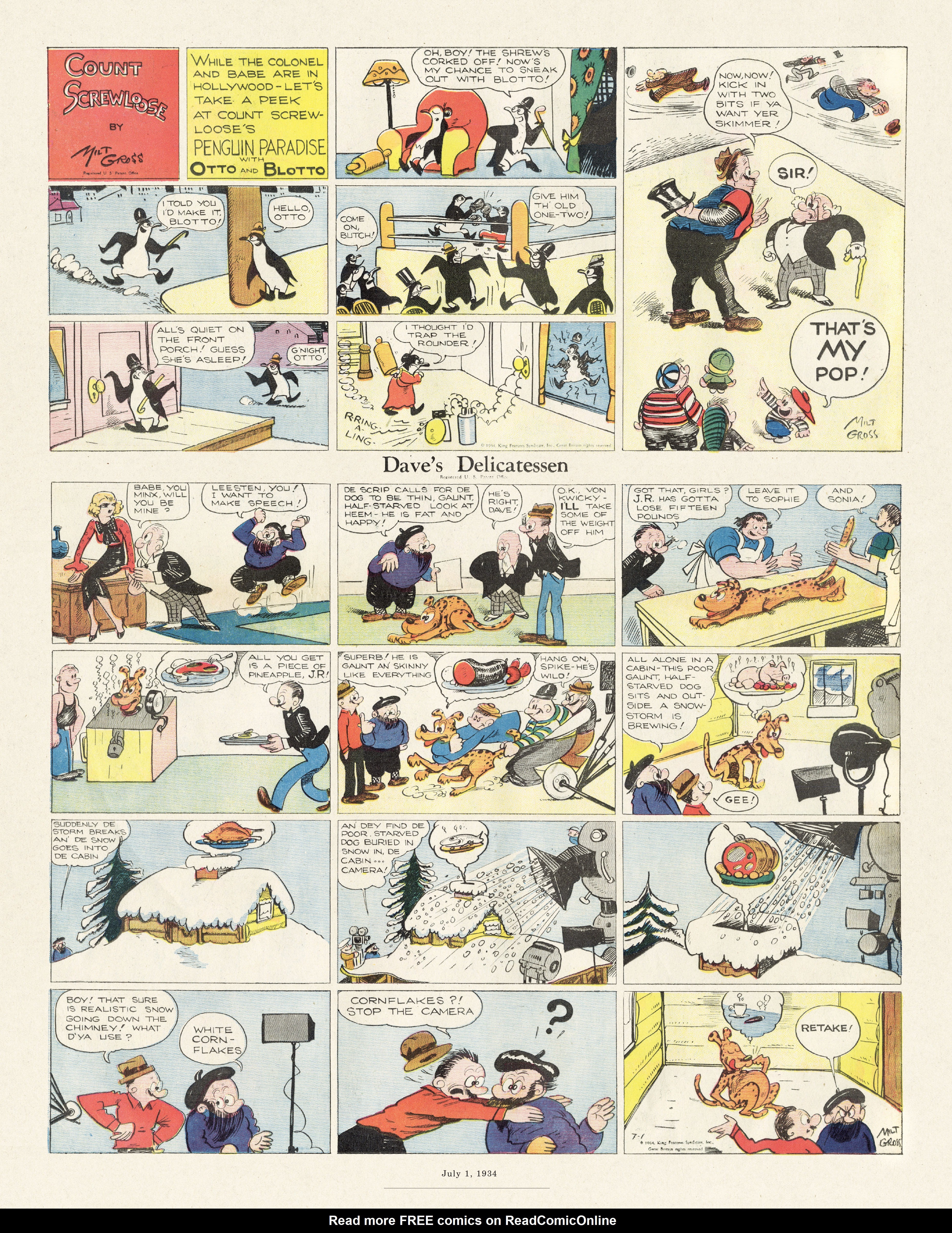 Read online Gross Exaggerations: The Meshuga Comic Strips of Milt Gross comic -  Issue # TPB - 133