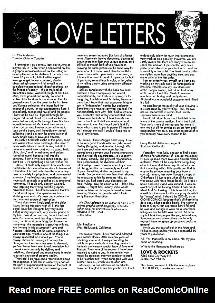 Read online Love and Rockets (1982) comic -  Issue #43 - 33