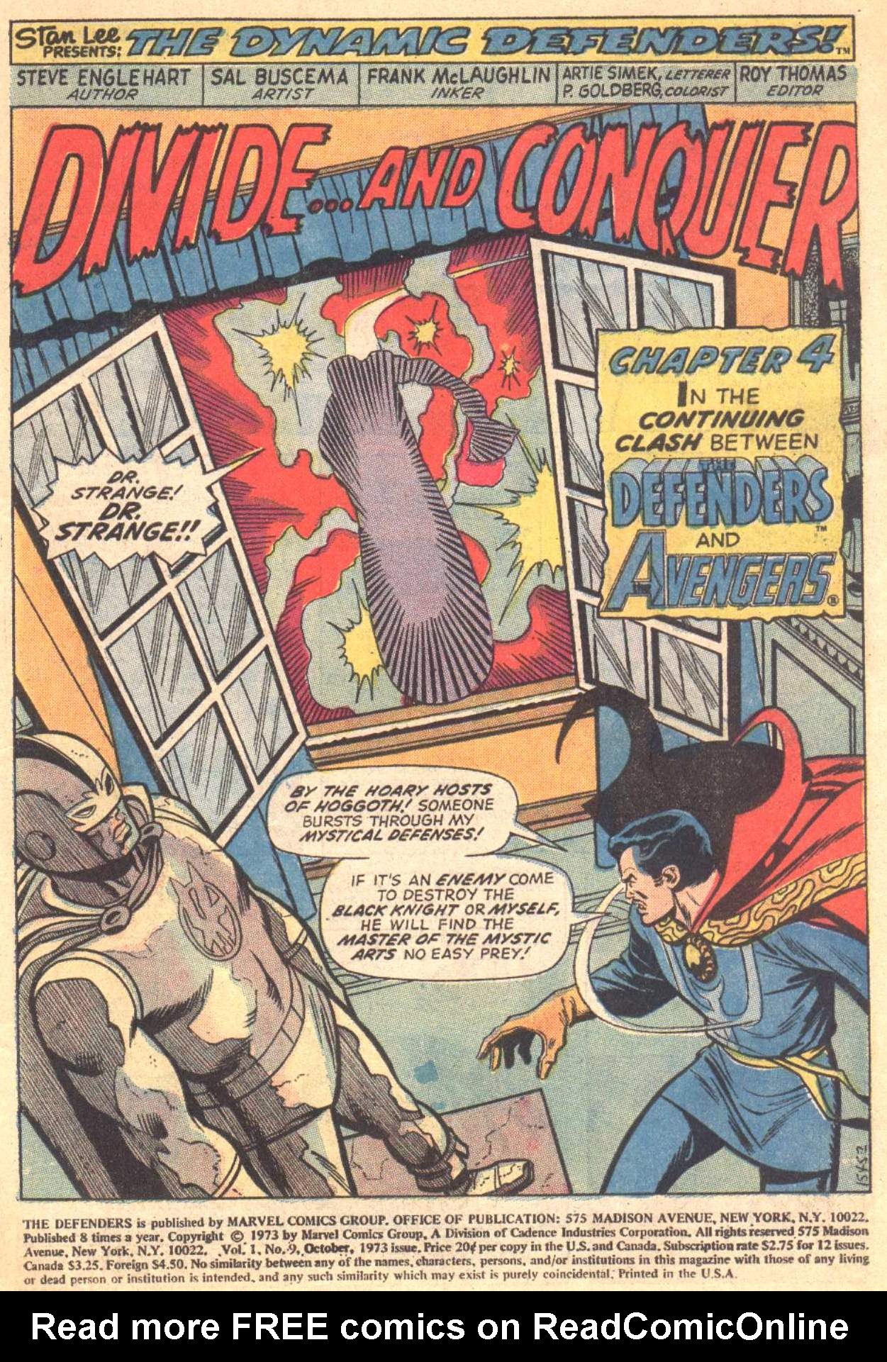 Read online The Defenders (1972) comic -  Issue #9 - 2