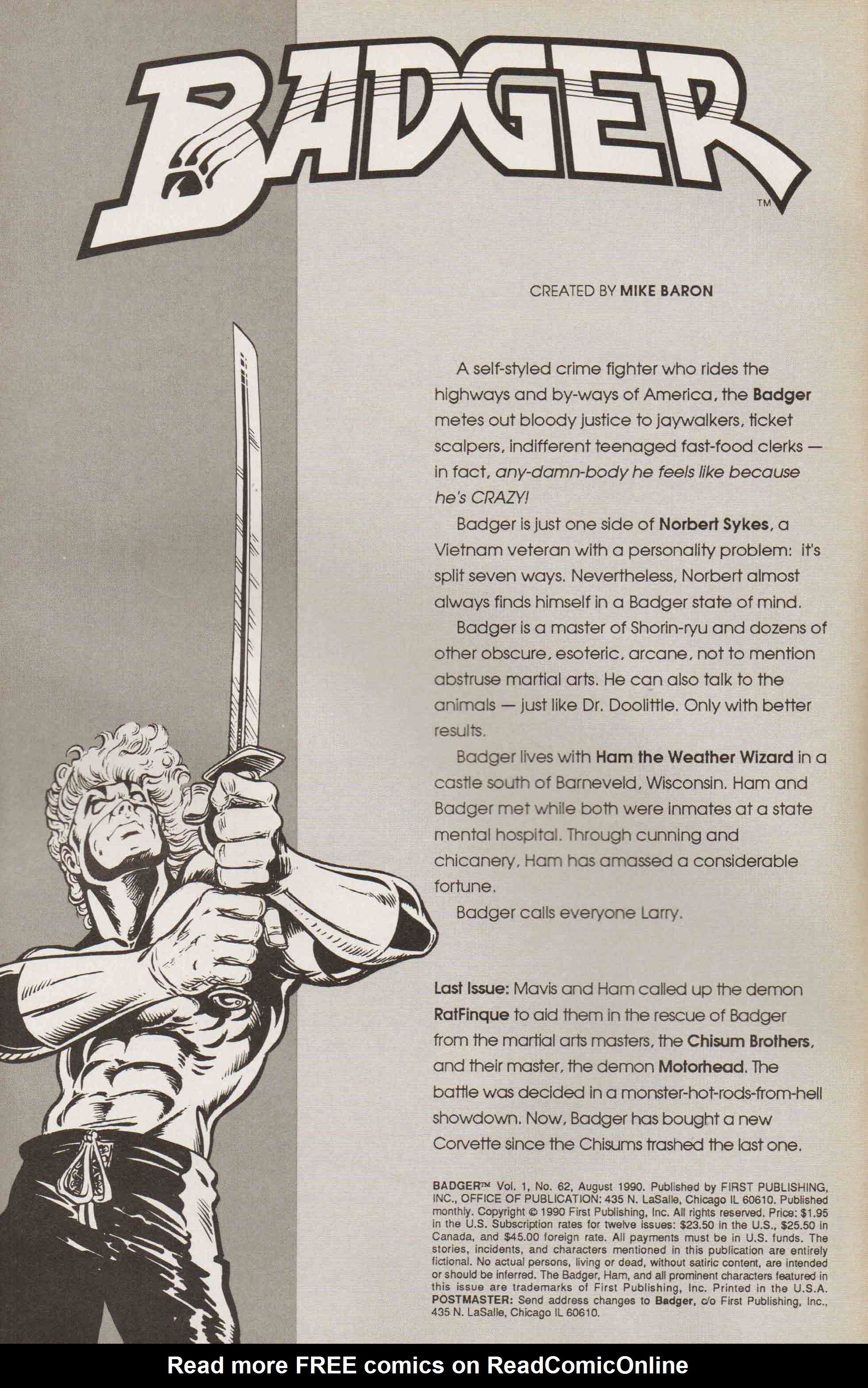 Read online The Badger comic -  Issue #62 - 2