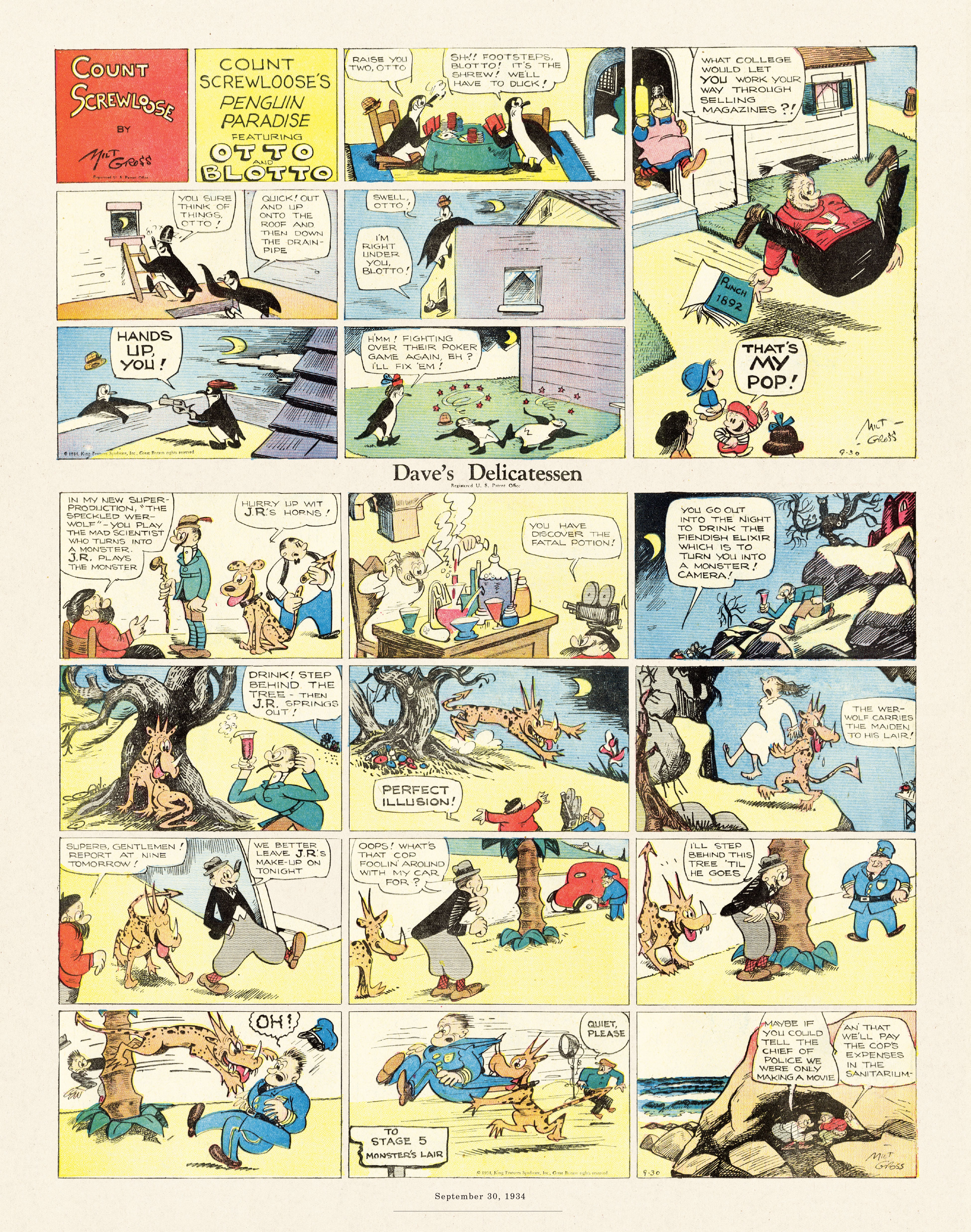 Read online Gross Exaggerations: The Meshuga Comic Strips of Milt Gross comic -  Issue # TPB - 138