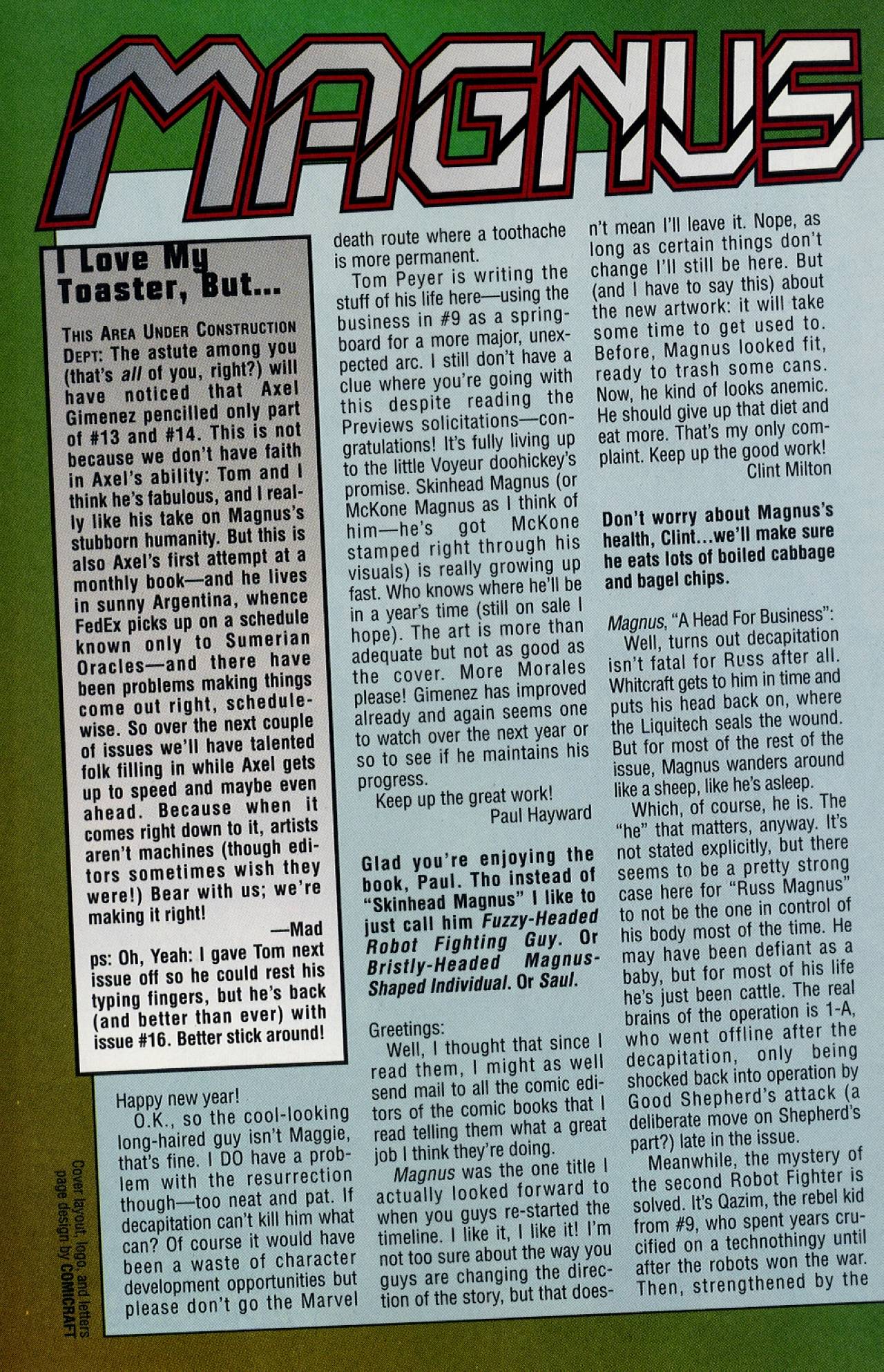 Read online Magnus Robot Fighter (1997) comic -  Issue #14 - 23