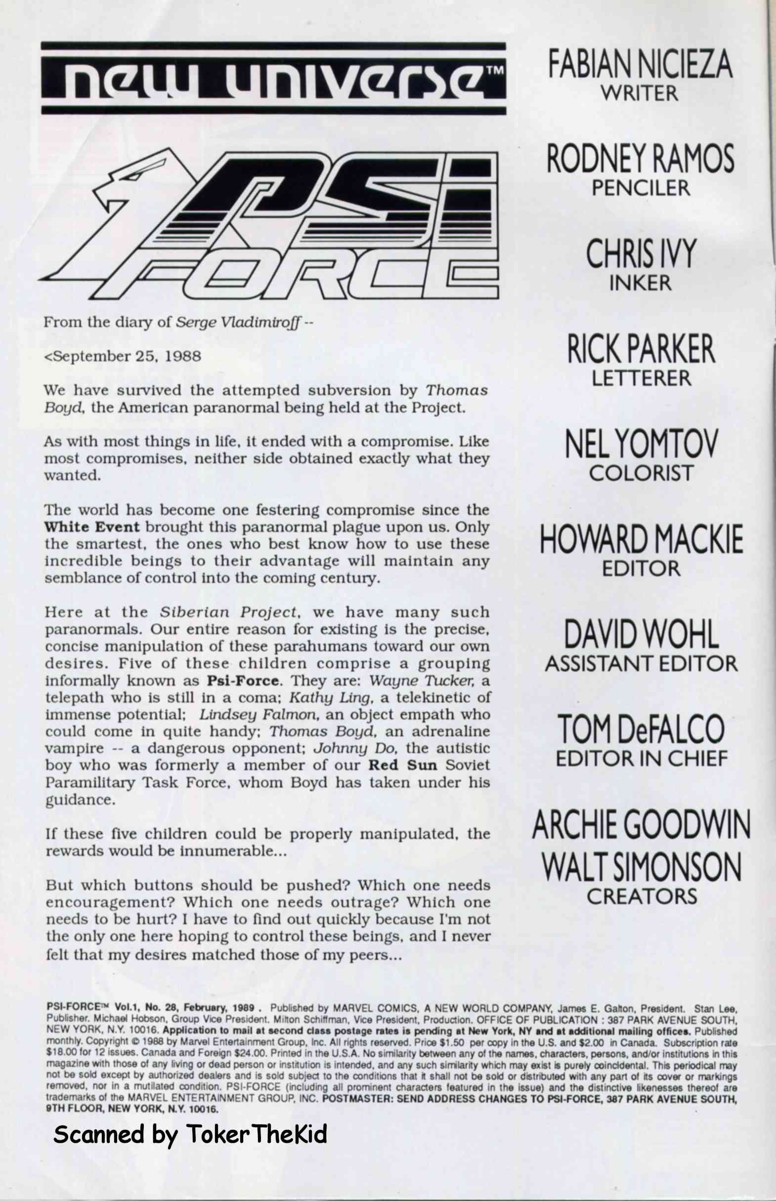 Read online Psi-Force comic -  Issue #28 - 2