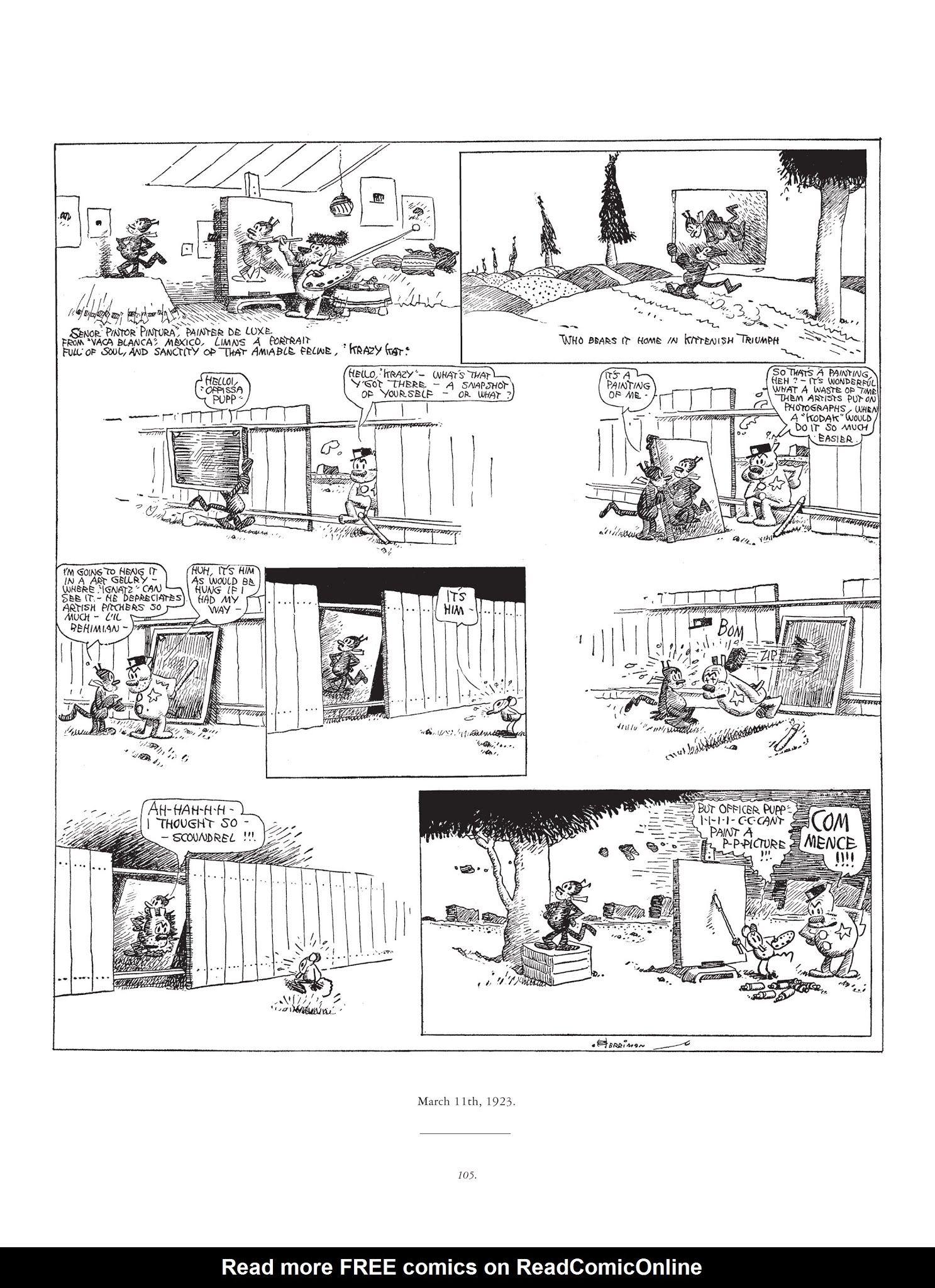 Read online Krazy & Ignatz comic -  Issue # TPB 3 - 105