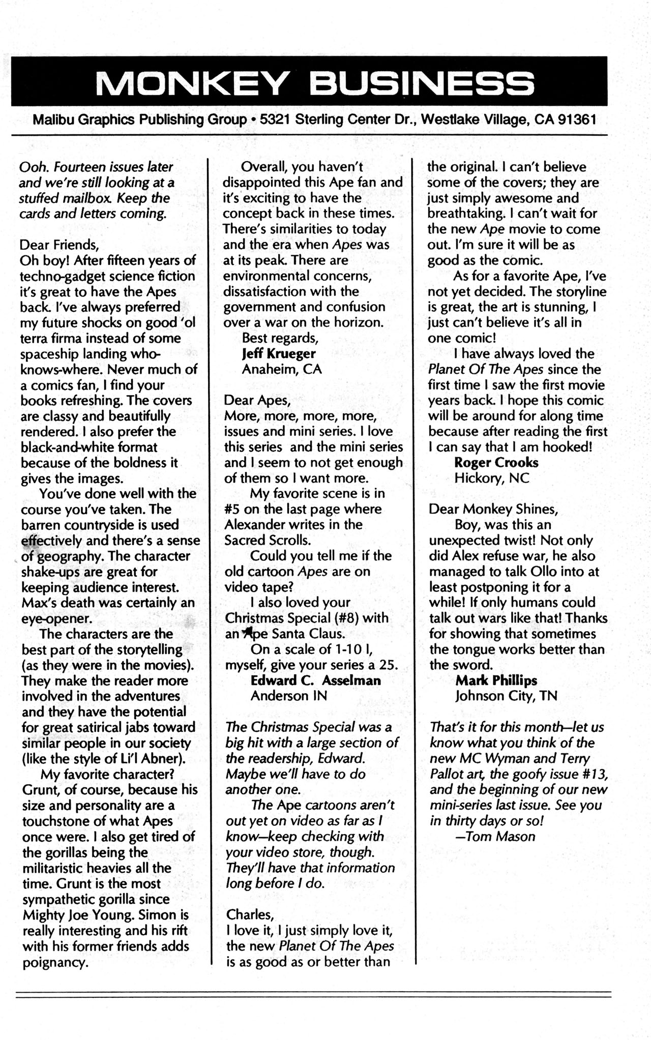 Read online Planet of the Apes (1990) comic -  Issue #14 - 31