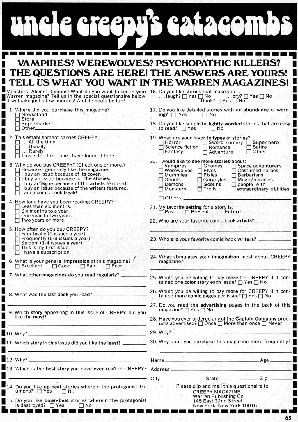 Read online Creepy (1964) comic -  Issue #77 - 65