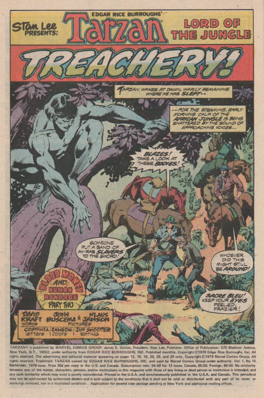 Read online Tarzan (1977) comic -  Issue #16 - 2