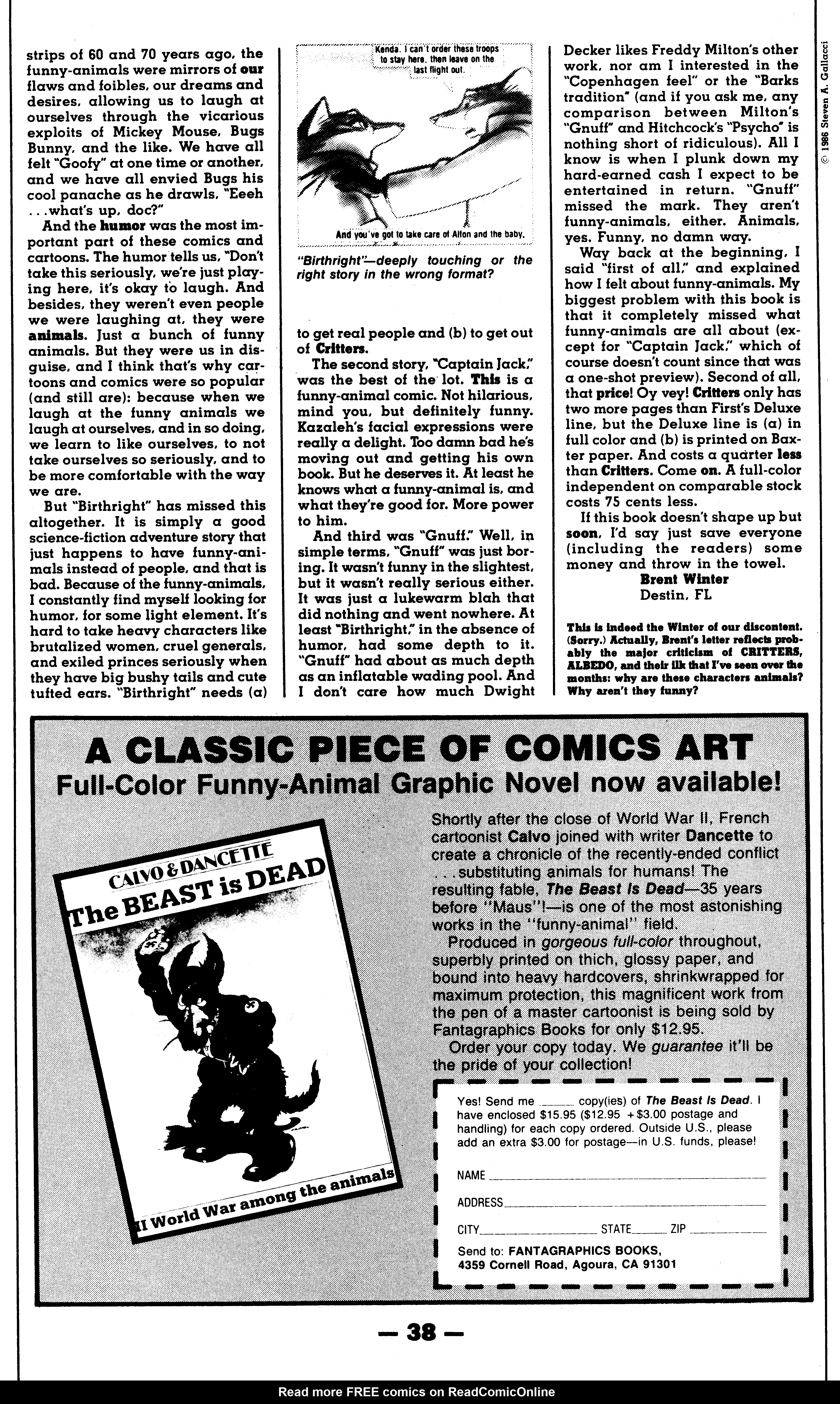 Read online Critters comic -  Issue #5 - 41