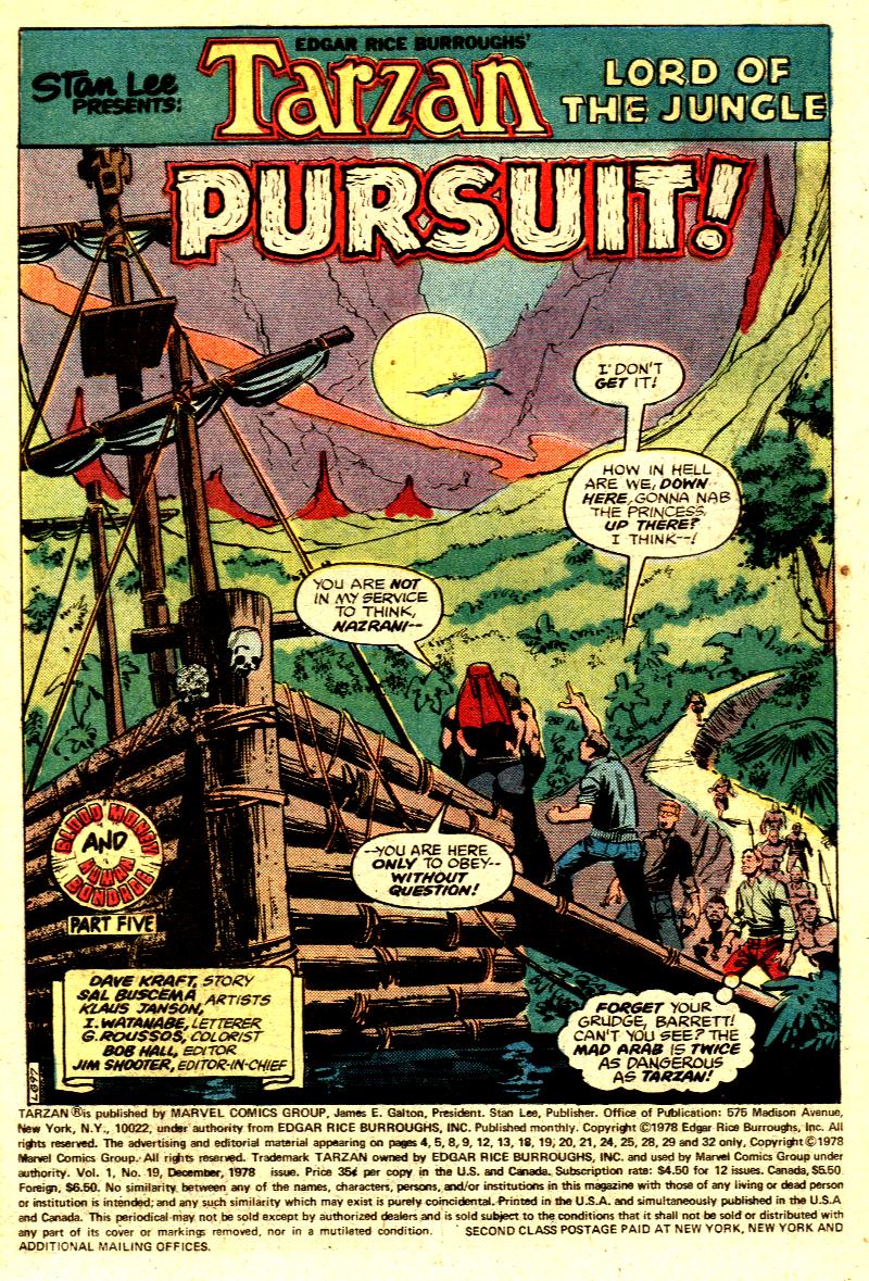 Read online Tarzan (1977) comic -  Issue #19 - 2