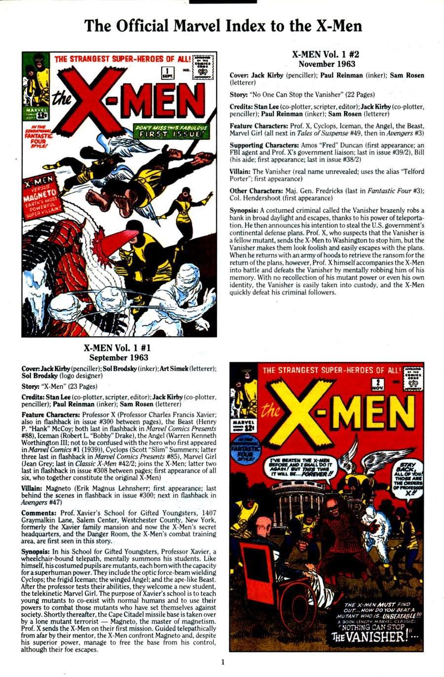 Read online The Official Marvel Index To The X-Men (1994) comic -  Issue #1 - 3