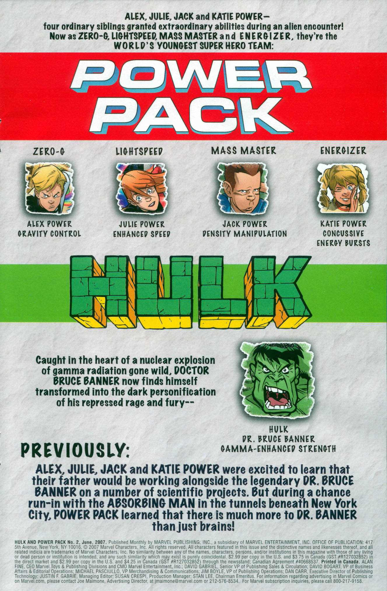 Read online Hulk and Power Pack comic -  Issue #2 - 2
