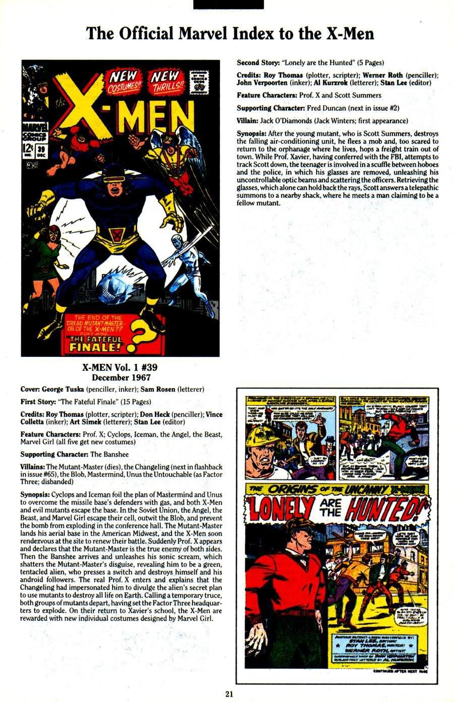 Read online The Official Marvel Index To The X-Men (1994) comic -  Issue #1 - 23