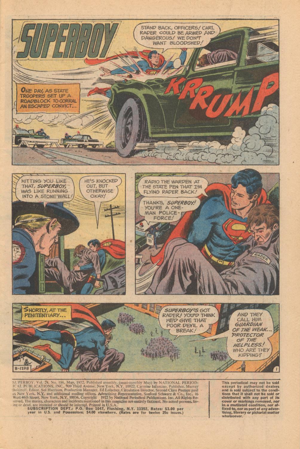 Read online Superboy (1949) comic -  Issue #186 - 2