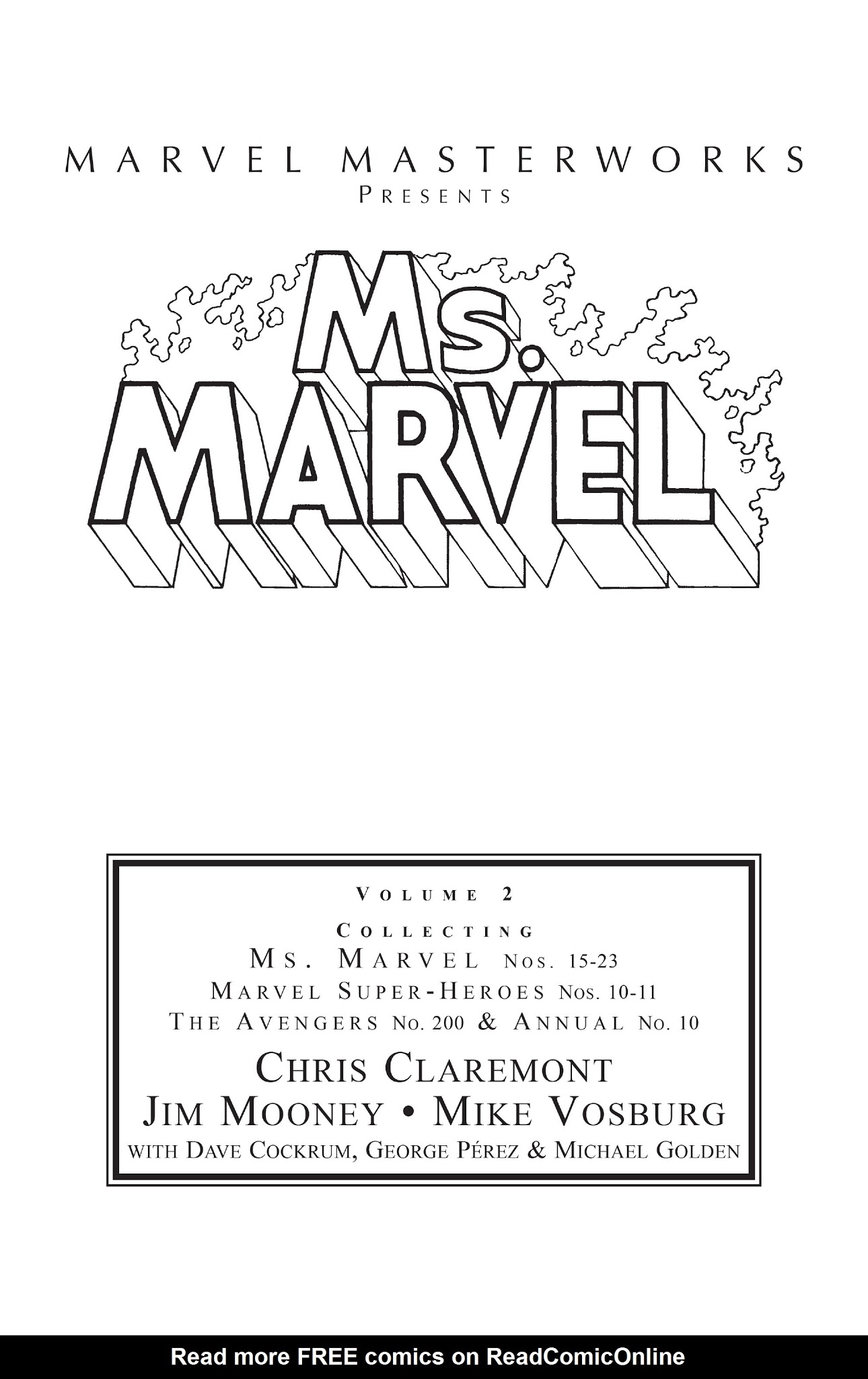 Read online Marvel Masterworks: Ms. Marvel comic -  Issue # TPB 2 - 2