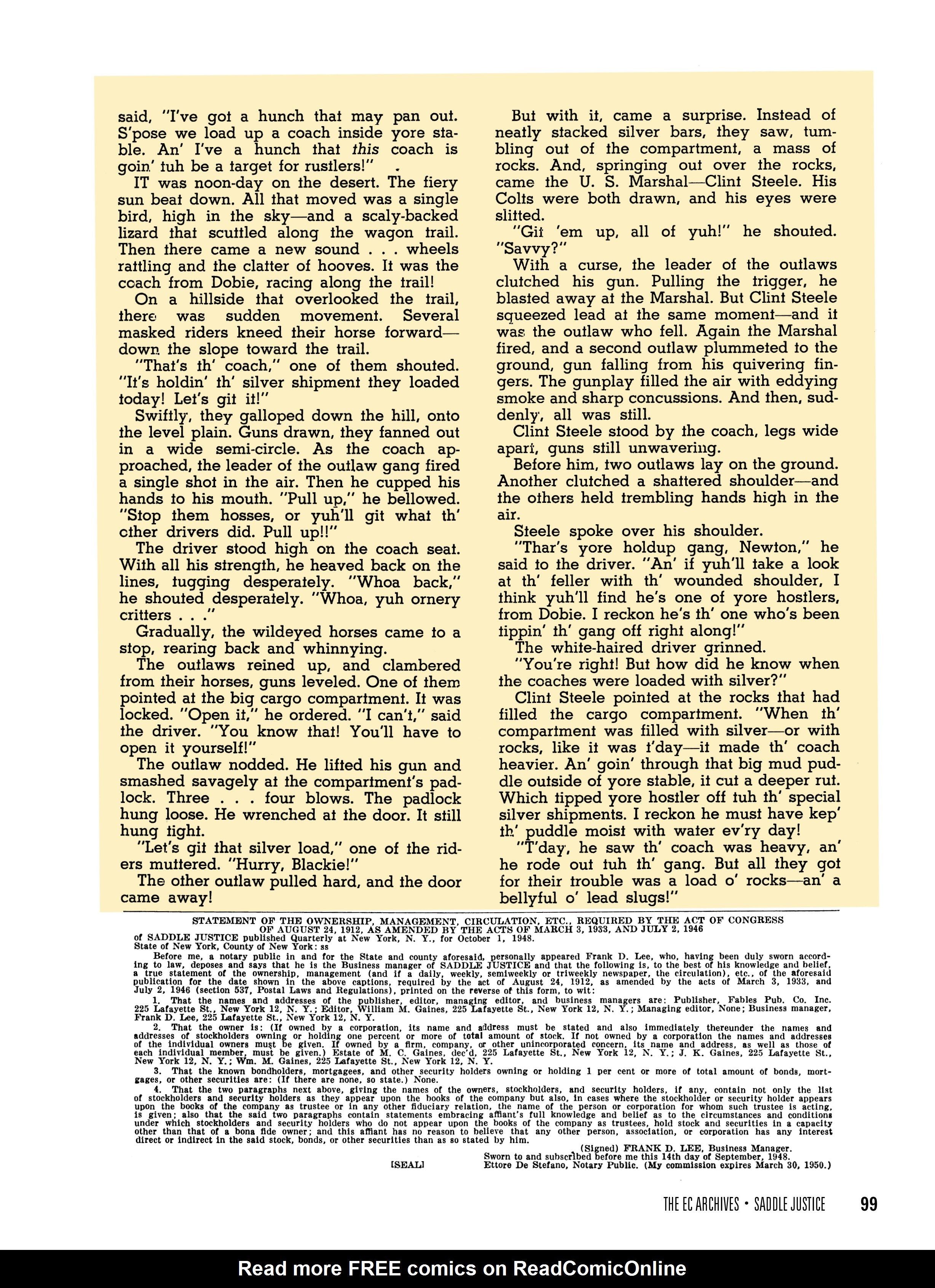Read online The EC Archives: Saddle Justice comic -  Issue # TPB (Part 2) - 1