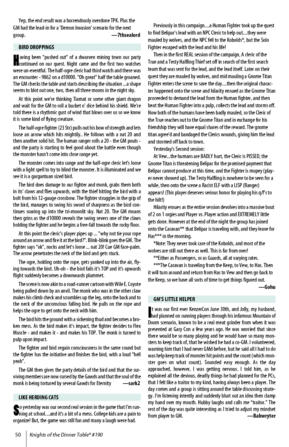 Read online Knights of the Dinner Table comic -  Issue #190 - 52