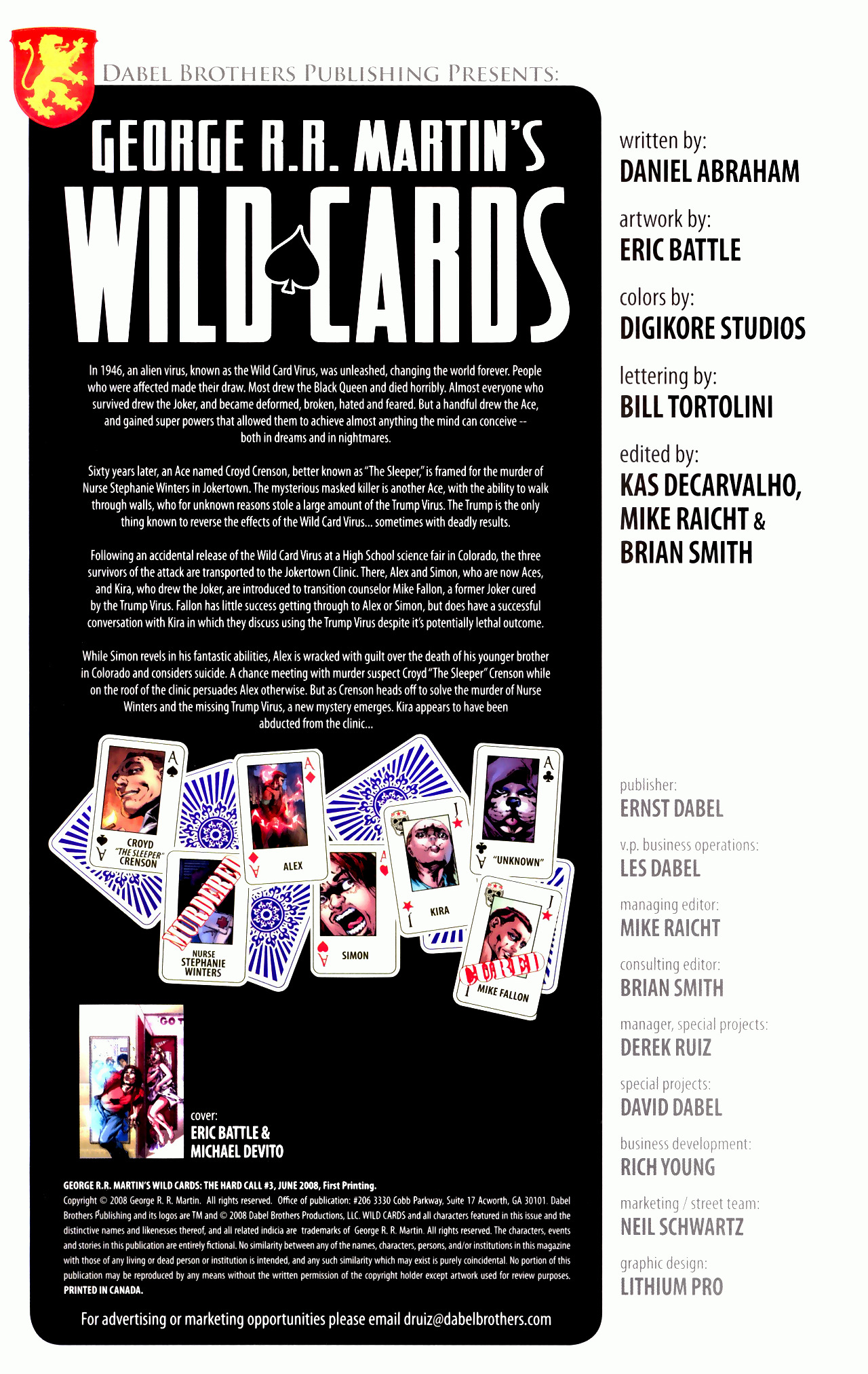 Read online George R.R. Martin's Wild Cards: The Hard Call comic -  Issue #3 - 2