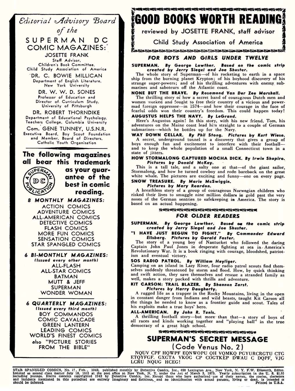 Read online Star Spangled Comics comic -  Issue #17 - 2