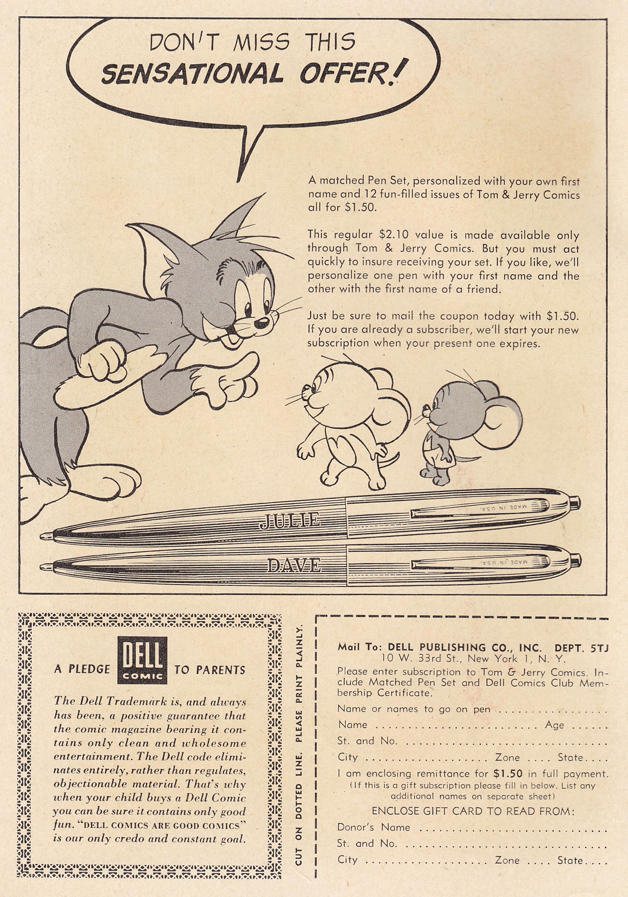 Read online Tom & Jerry Comics comic -  Issue #154 - 2