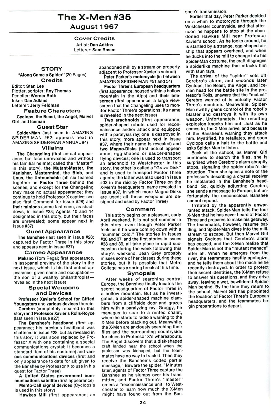 Read online The Official Marvel Index To The X-Men comic -  Issue #2 - 26