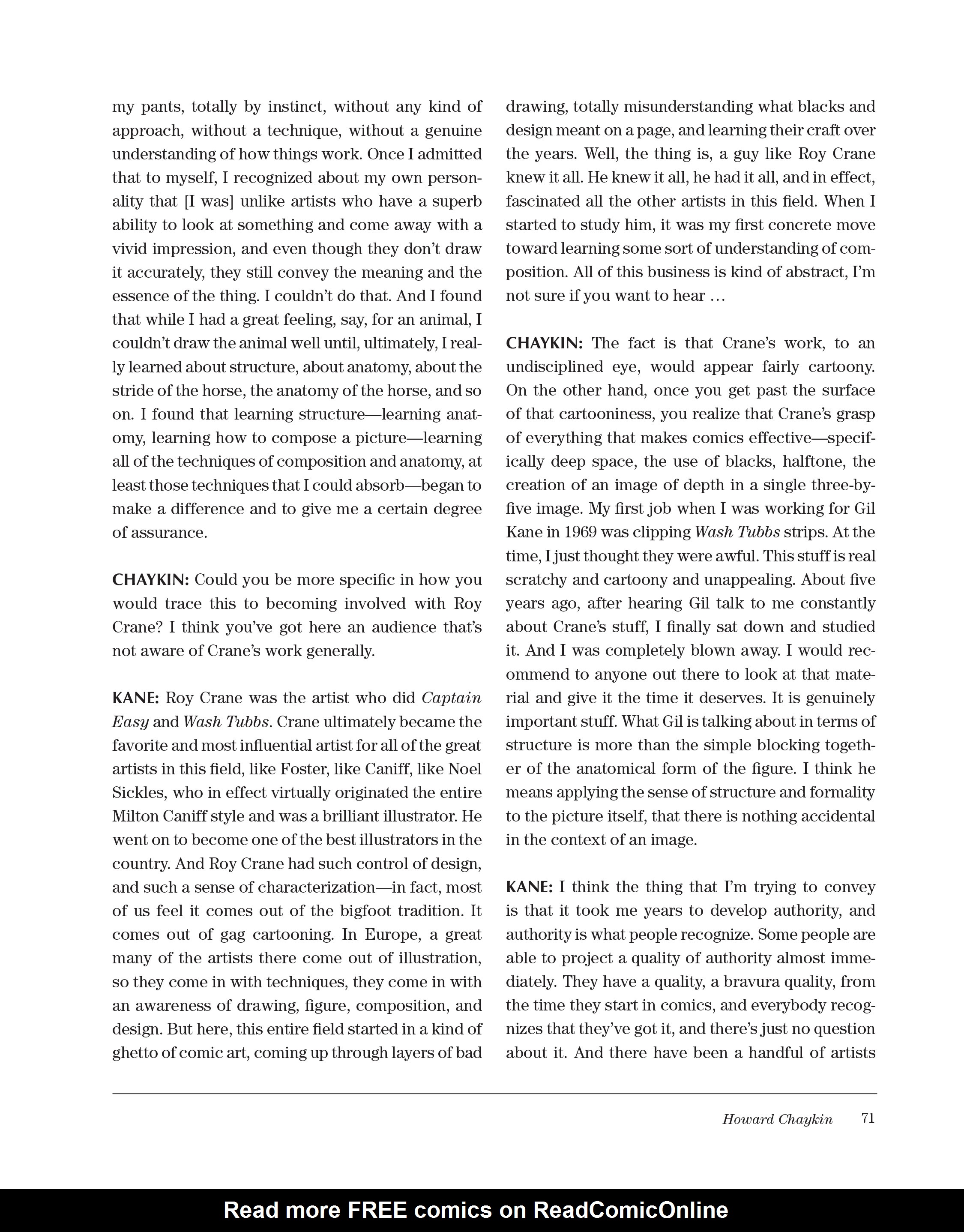 Read online Sparring With Gil Kane: Colloquies On Comic Art and Aesthetics comic -  Issue # TPB (Part 1) - 71