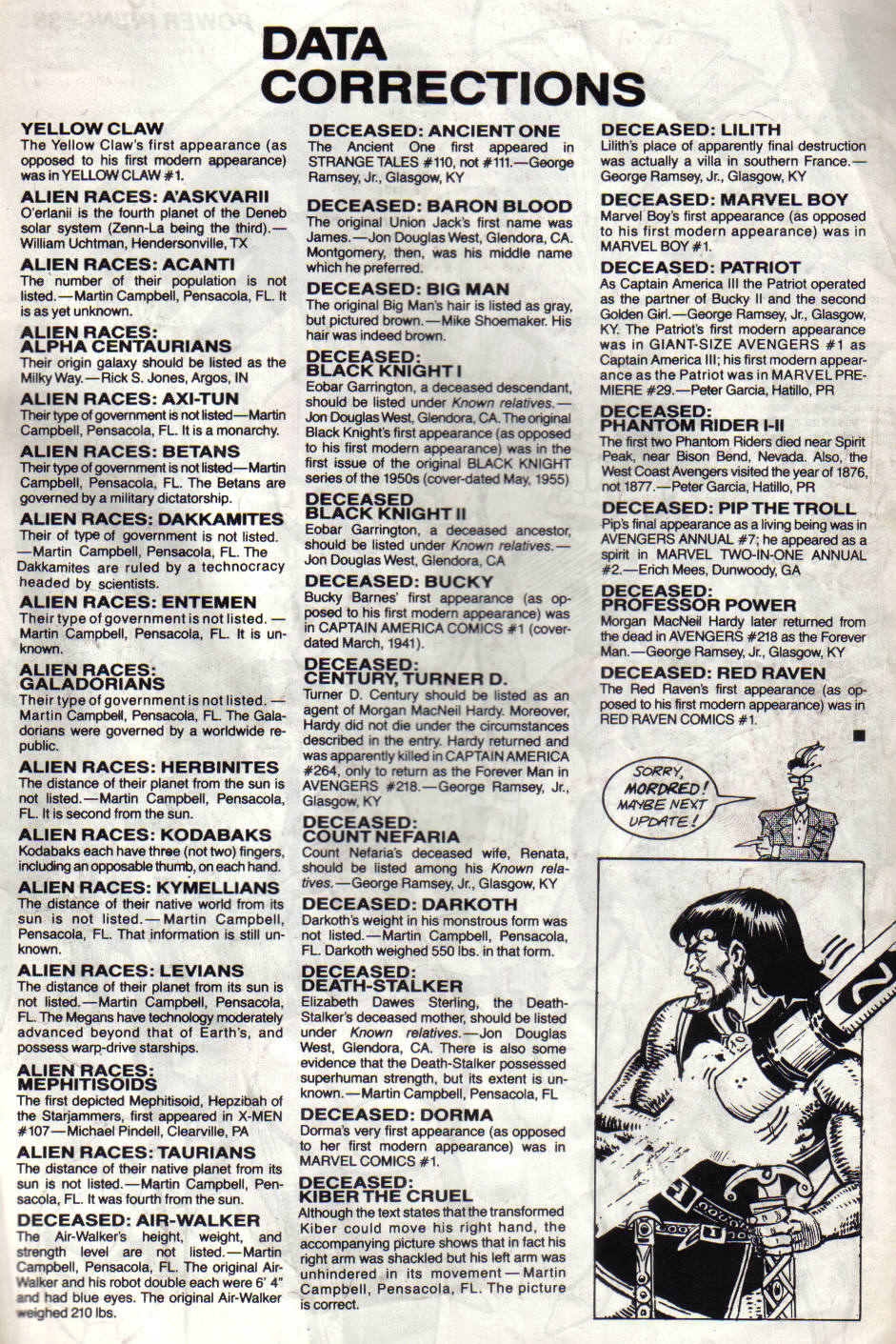Read online The Official Handbook of the Marvel Universe: Update '89 comic -  Issue #5 - 52