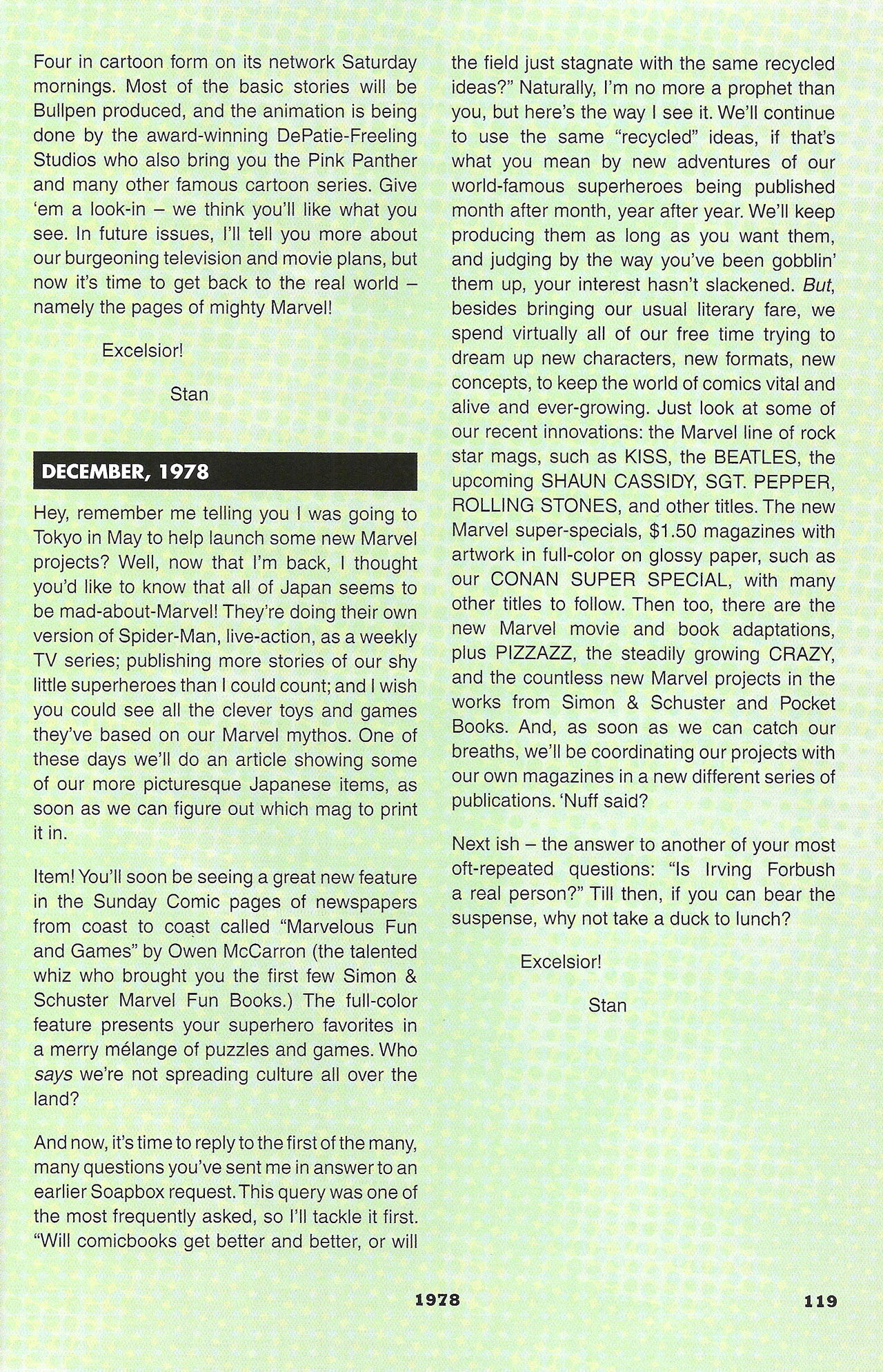 Read online Stan's Soapbox: The Collection comic -  Issue # TPB - 104