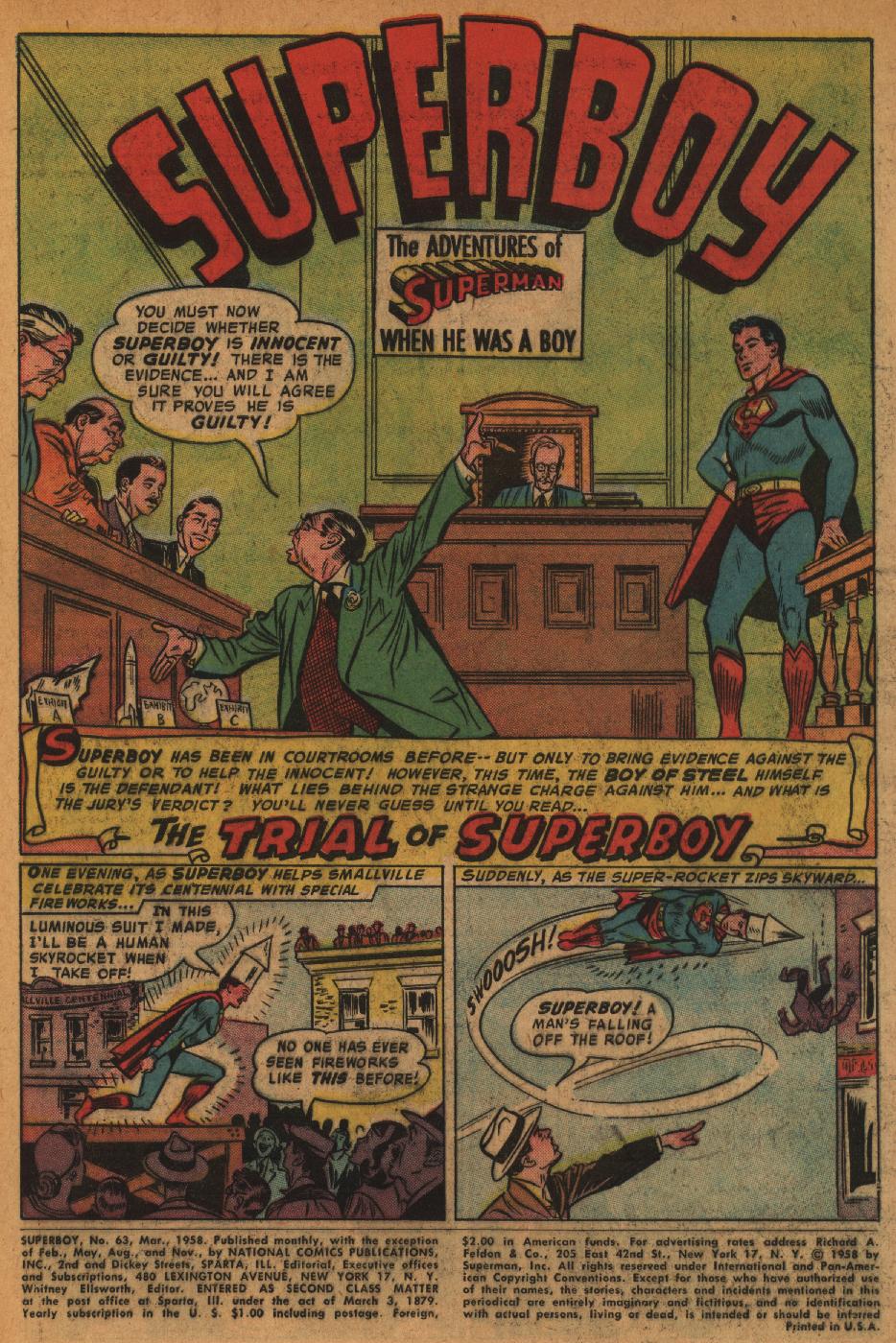 Read online Superboy (1949) comic -  Issue #63 - 2