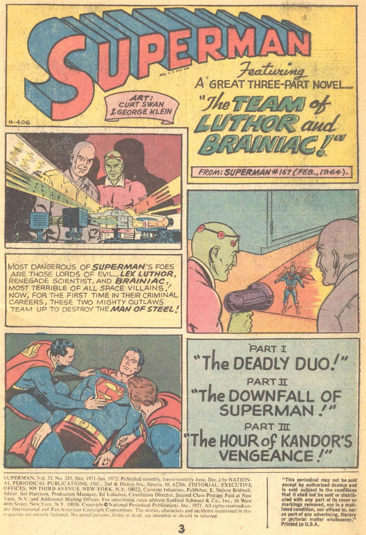 Read online Superman (1939) comic -  Issue #245 - 3