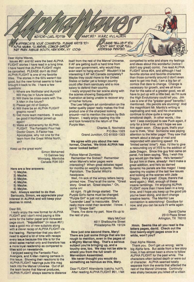 Read online Alpha Flight (1983) comic -  Issue #64 - 29