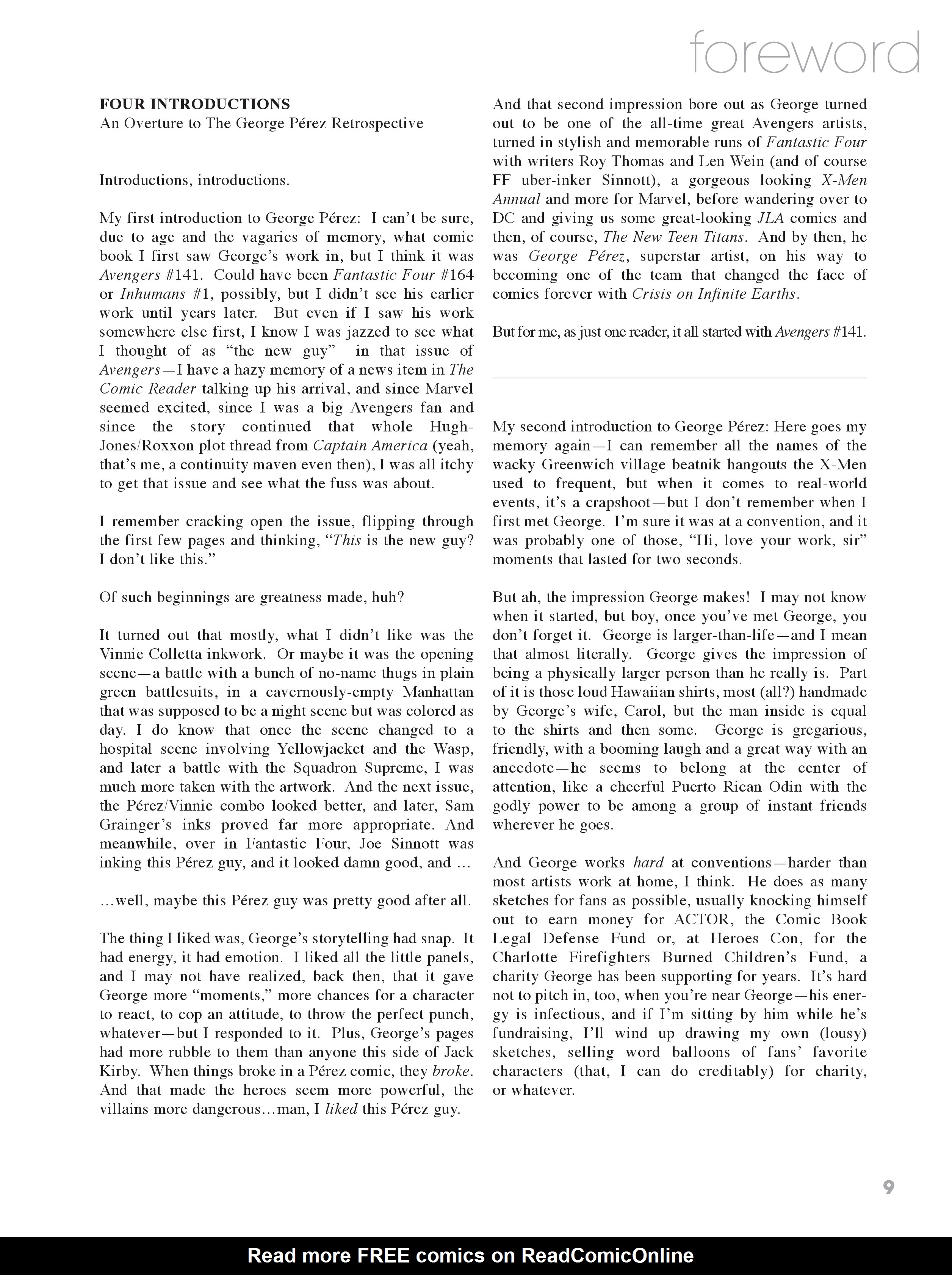 Read online George Perez Storyteller comic -  Issue # TPB 2 (Part 1) - 9