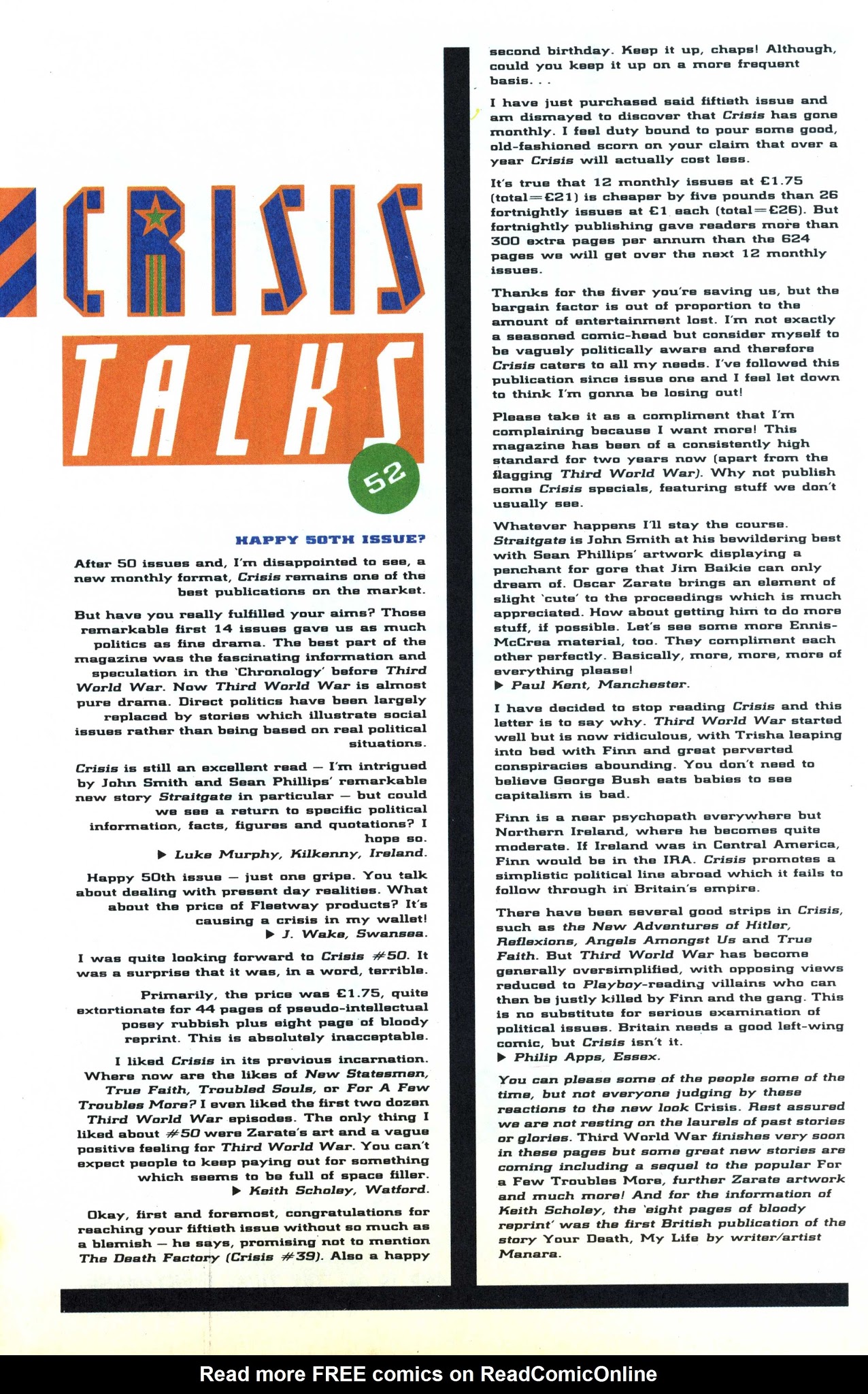 Read online Crisis comic -  Issue #52 - 50