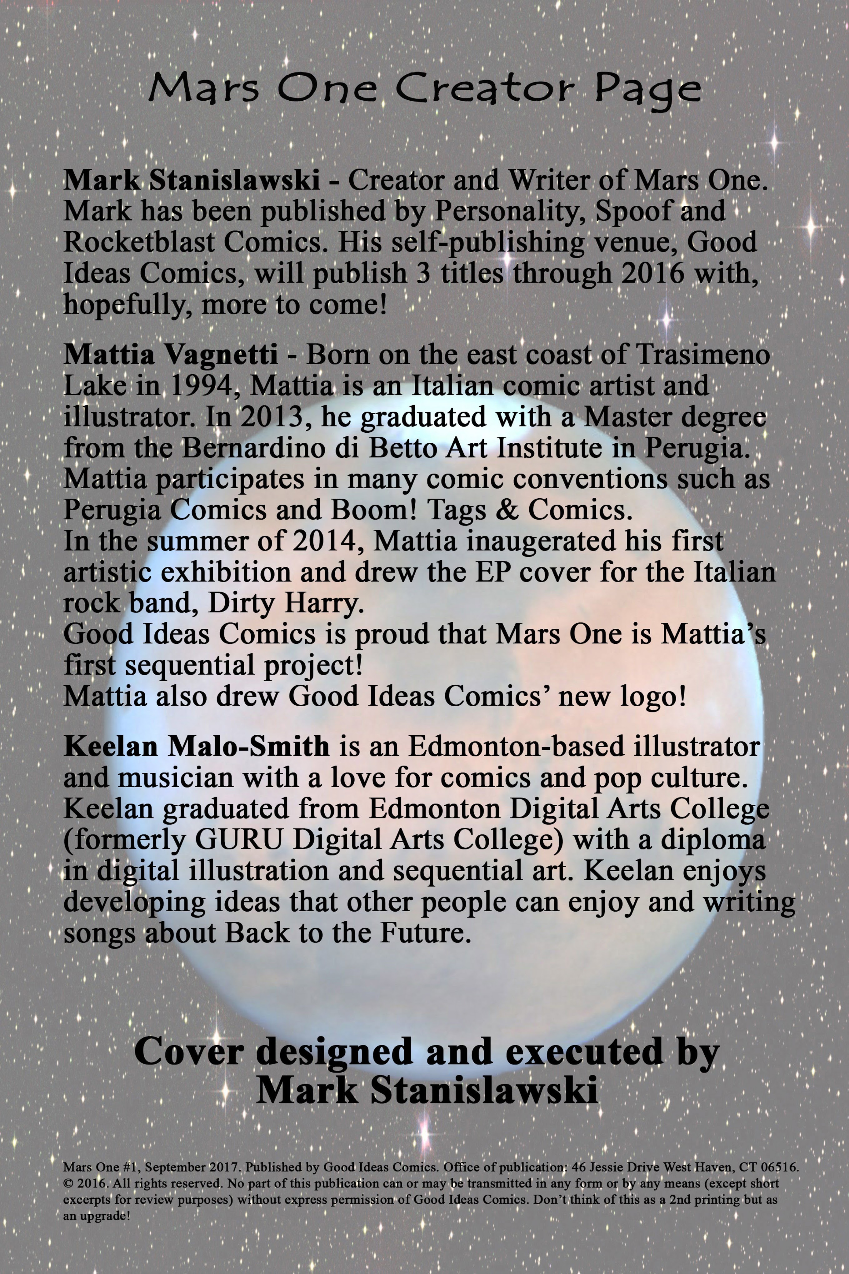 Read online Mars One comic -  Issue #1 - 2