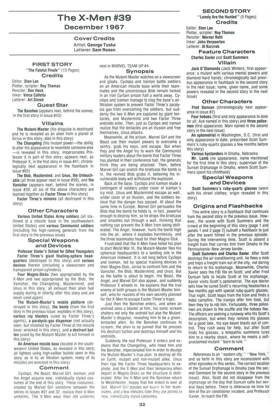 Read online The Official Marvel Index To The X-Men comic -  Issue #2 - 34