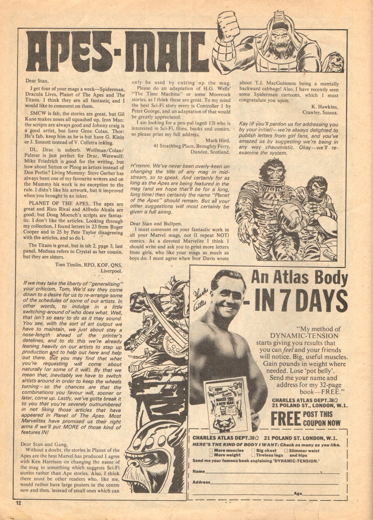 Read online Planet of the Apes (1974) comic -  Issue #67 - 12