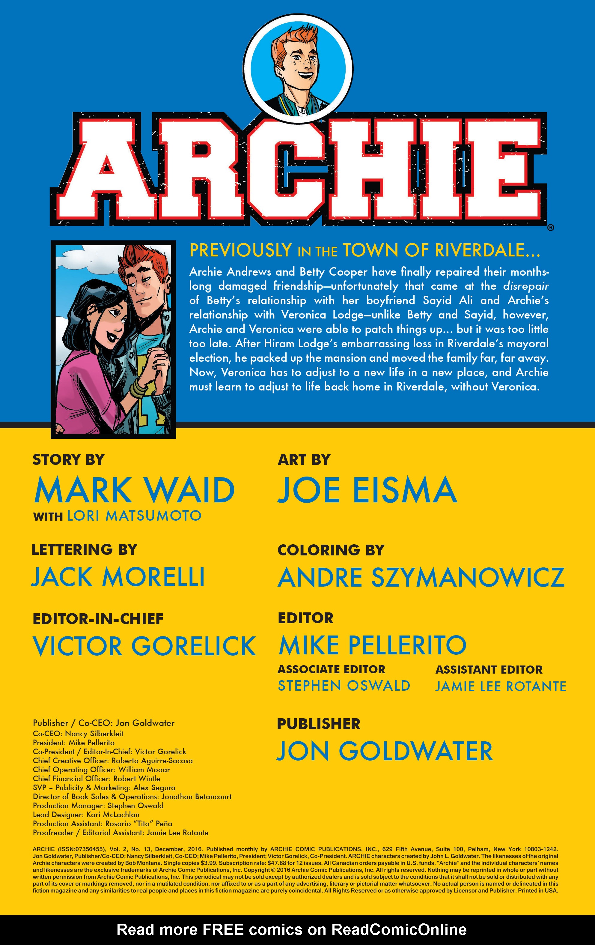 Read online Archie (2015) comic -  Issue #13 - 2