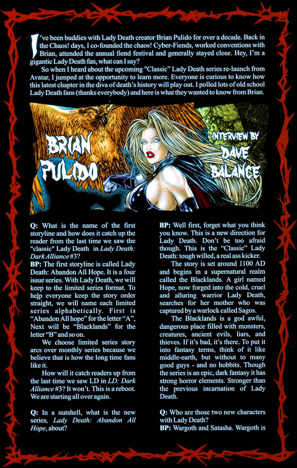 Read online Brian Pulido's Lady Death: Abandon All Hope comic -  Issue #0 - 9