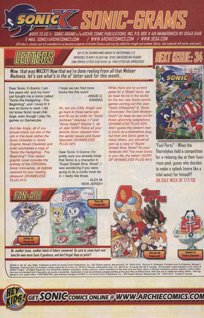 Read online Sonic X comic -  Issue #33 - 34