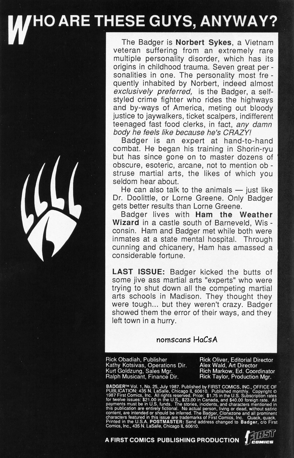 Read online The Badger comic -  Issue #25 - 2