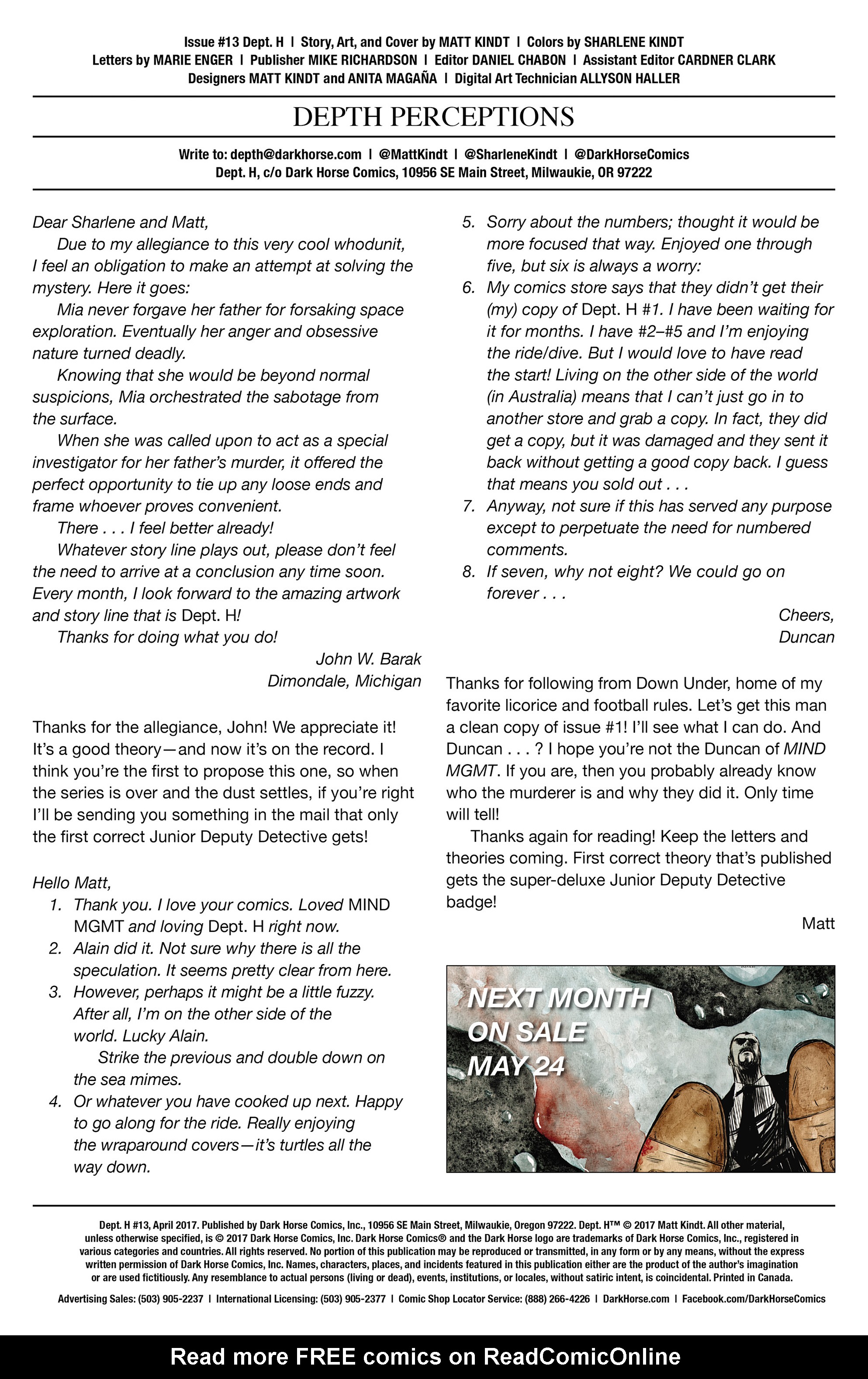 Read online Dept. H comic -  Issue #13 - 26
