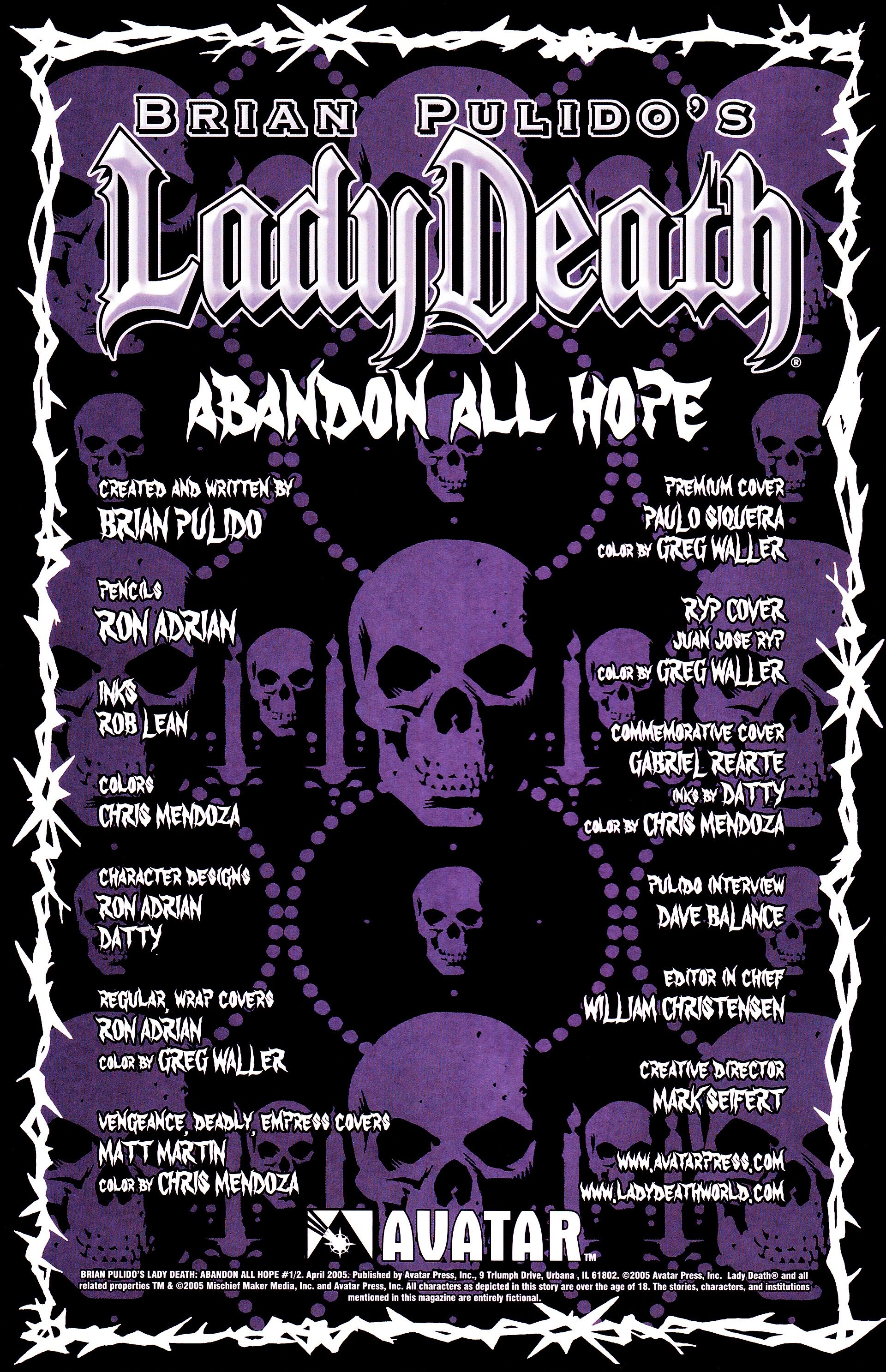 Read online Brian Pulido's Lady Death: Abandon All Hope comic -  Issue #0.5 - 2