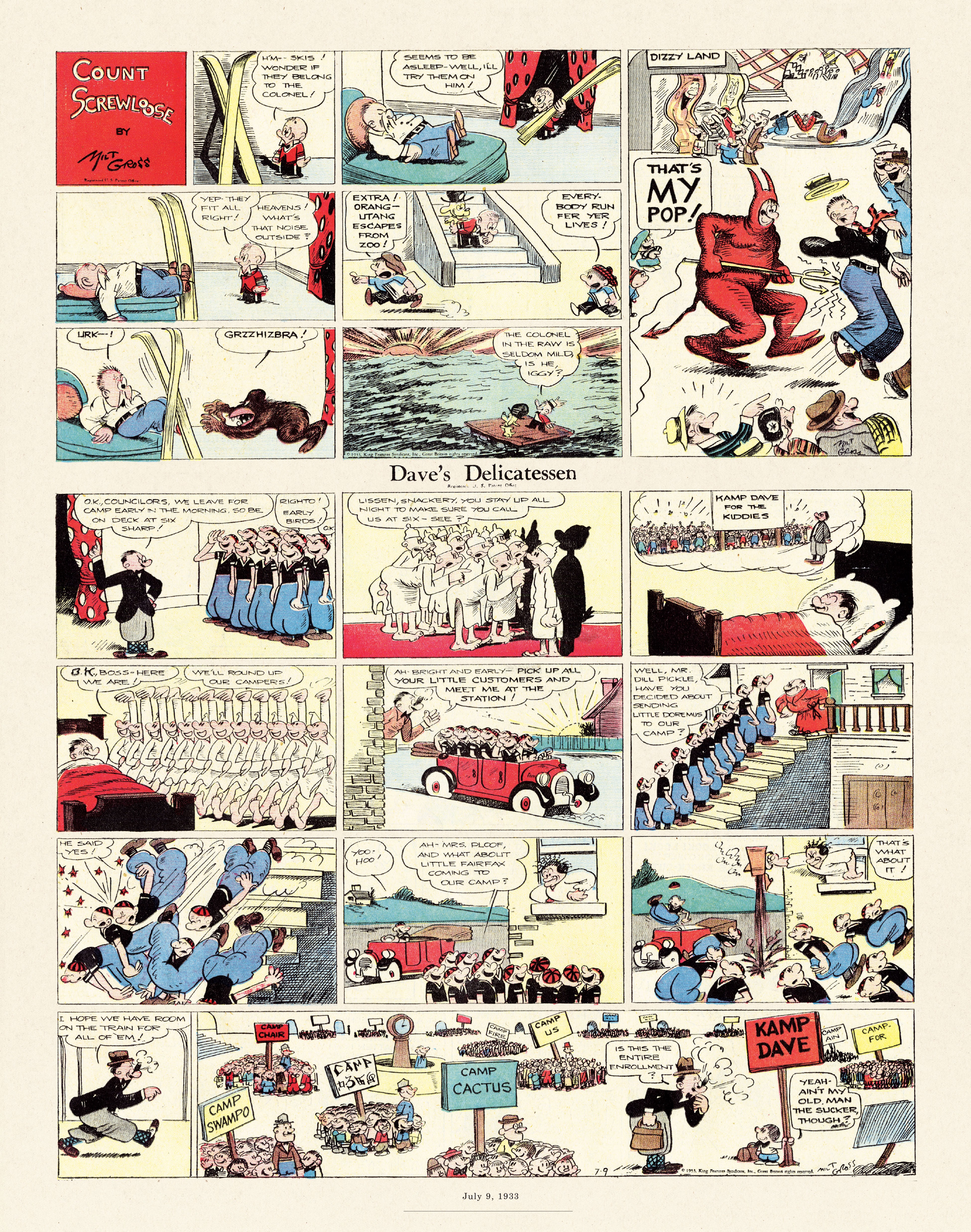 Read online Gross Exaggerations: The Meshuga Comic Strips of Milt Gross comic -  Issue # TPB - 119