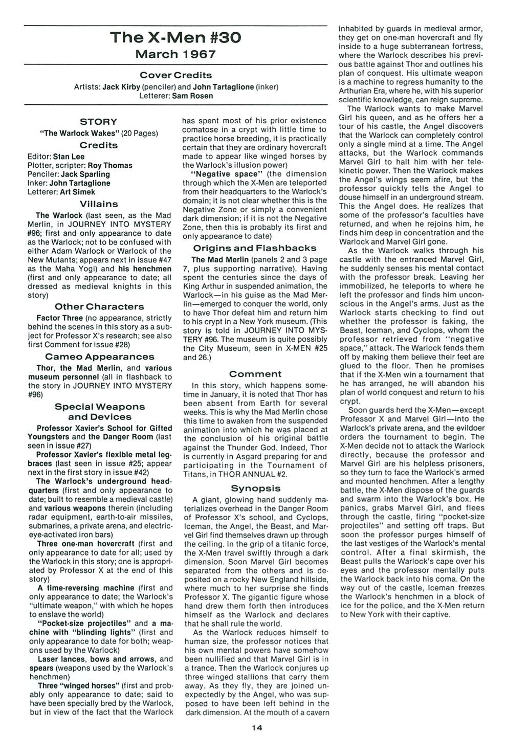 Read online The Official Marvel Index To The X-Men comic -  Issue #2 - 16