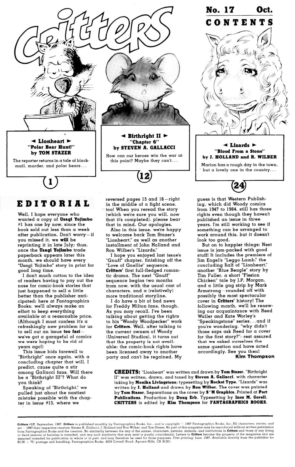 Read online Critters comic -  Issue #17 - 2