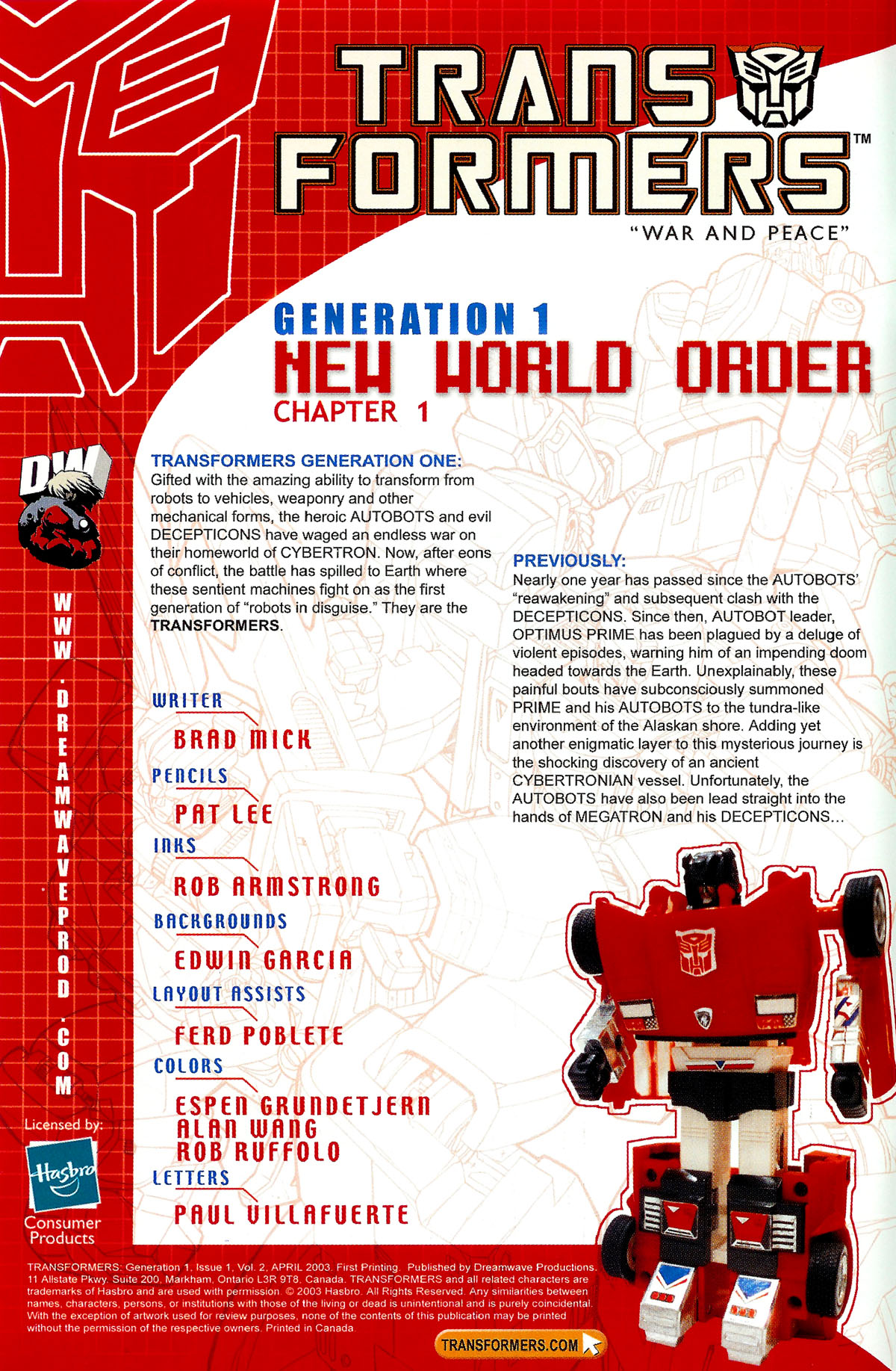 Read online Transformers: Generation 1 (2003) comic -  Issue #1 - 7