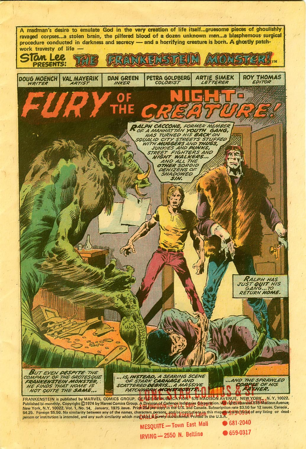 Read online Frankenstein (1973) comic -  Issue #14 - 2