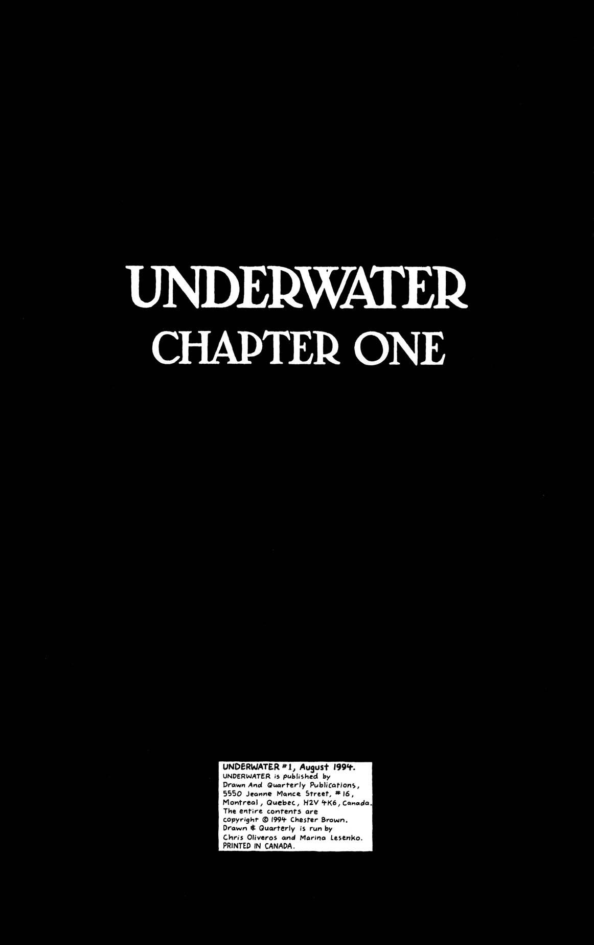 Read online Underwater comic -  Issue #1 - 2