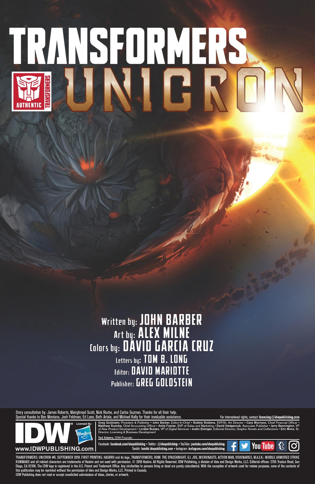 Read online Transformers: Unicron comic -  Issue #5 - 2