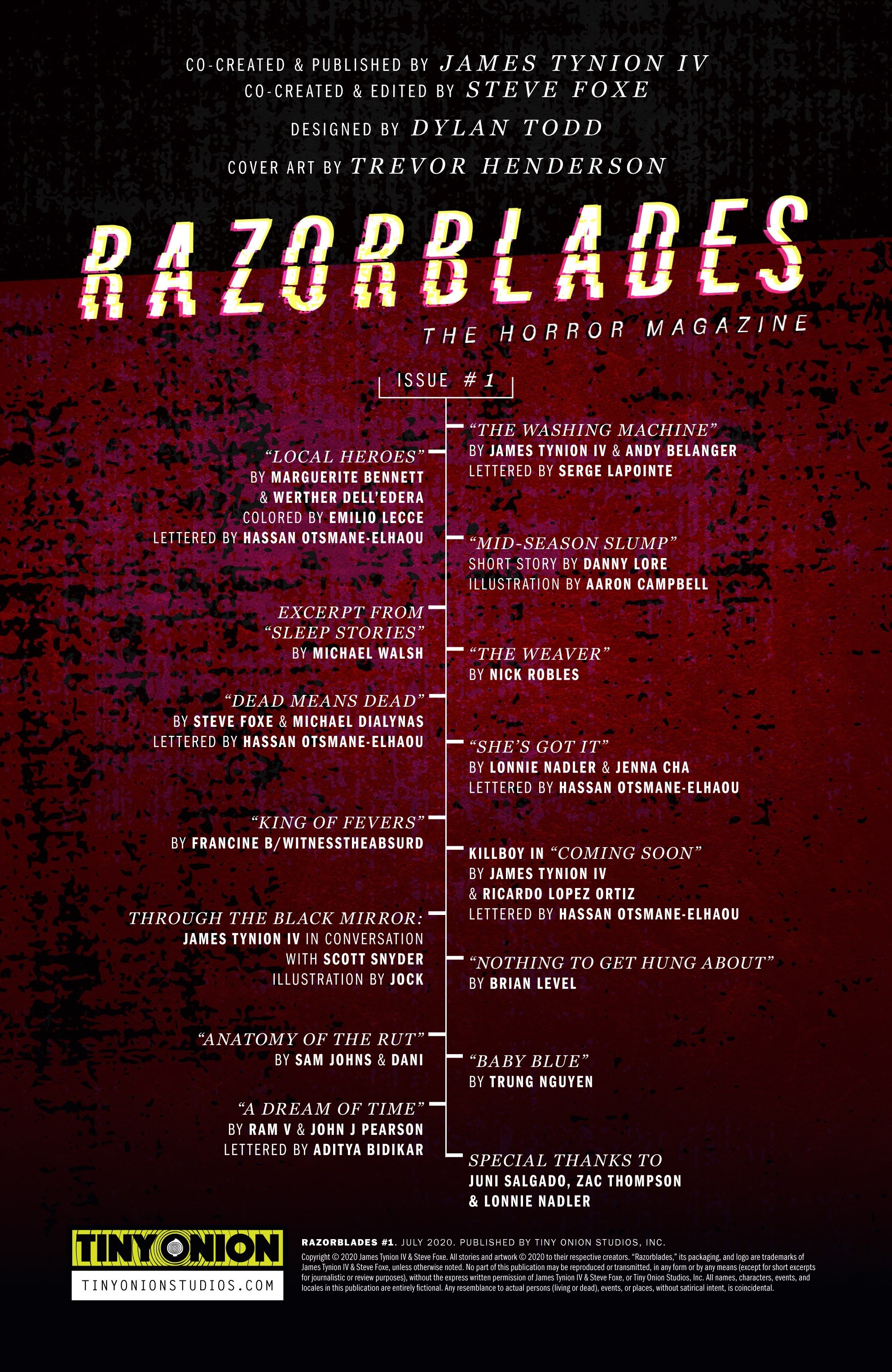 Read online Razorblades: The Horror Magazine comic -  Issue #1 - 2