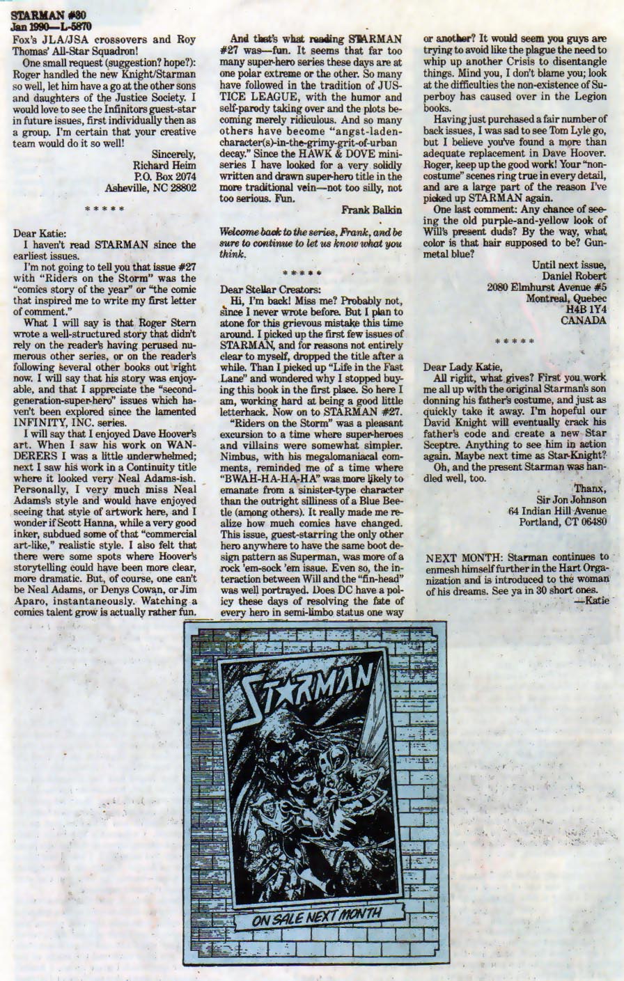 Read online Starman (1988) comic -  Issue #30 - 25